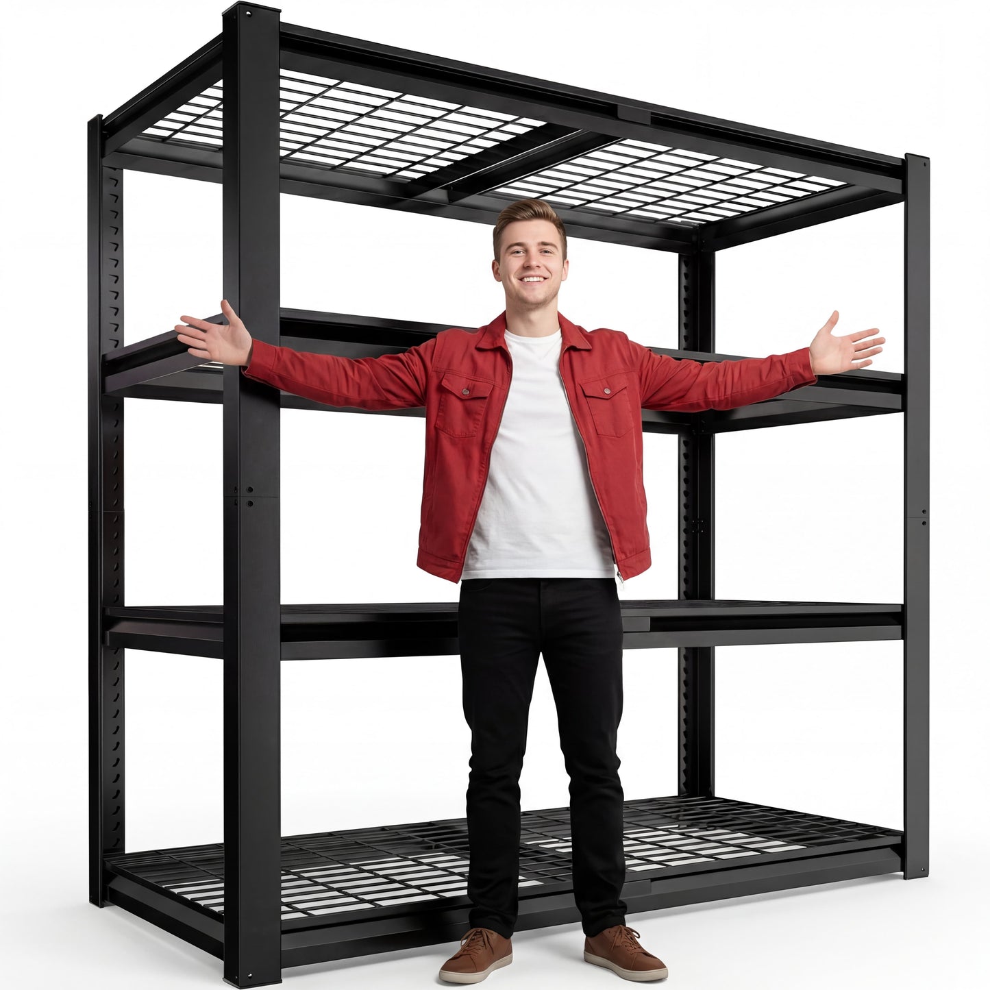 Prilinex 40"W x 20"D x 60"H Garage Shelving Unit 2200LBS Metal Storage Shelves 4 Tier Heavy Duty Storage Rack for Warehouse Pantry Kitchen
