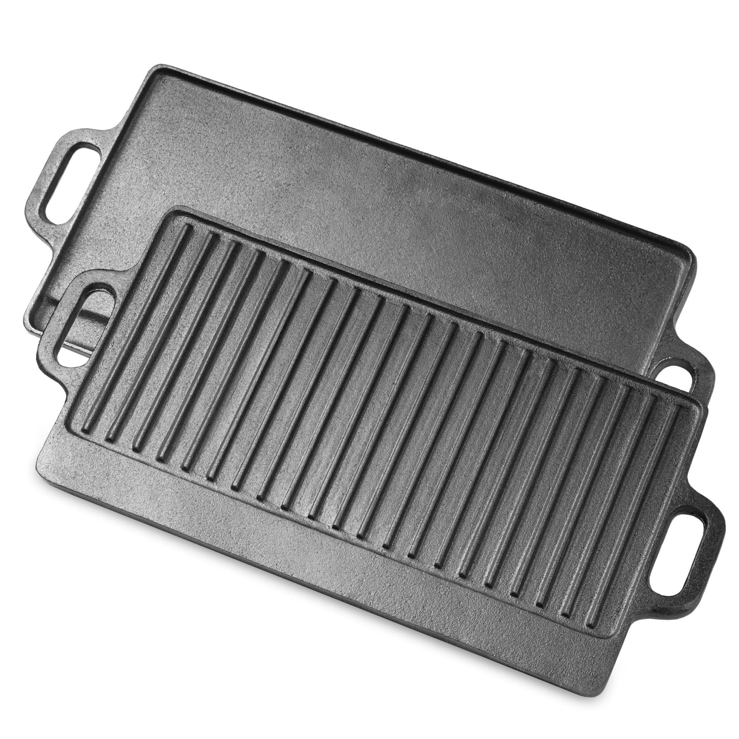 ProSource 2-en-1 Reversible y Precurado 19.5†x 9†Hierro Fundido Griddle