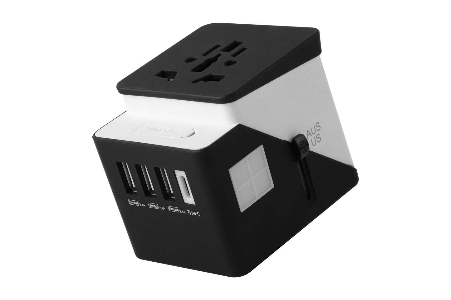 Protege International Travel Power Adapter with USB-C Port, White, 5oz