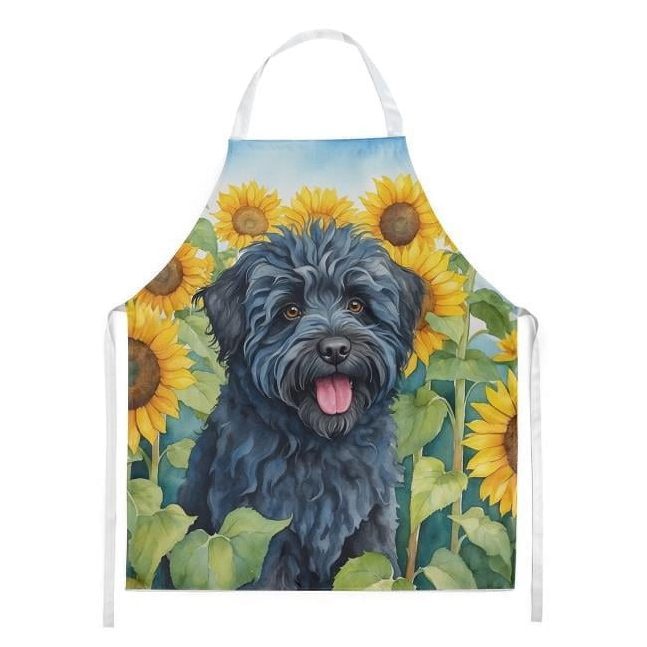 Puli in Sunflowers Apron 27 in x 30 in