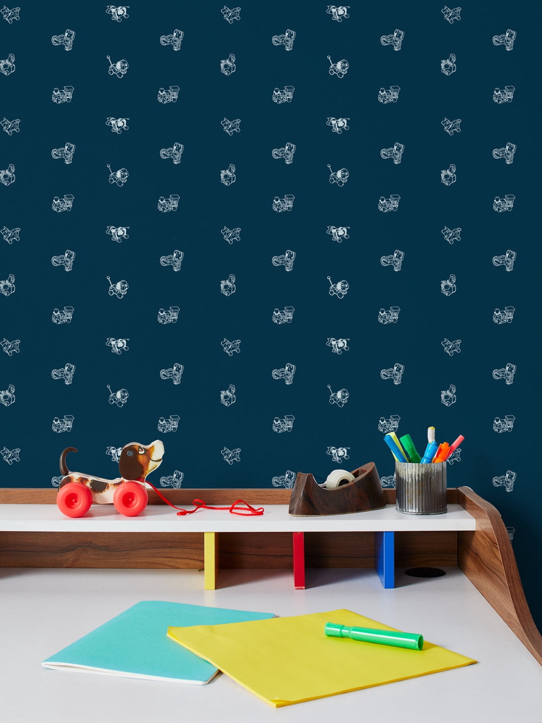 Pull Toys Removable Vinyl Wallpaper By Fisher-Price - Indigo
