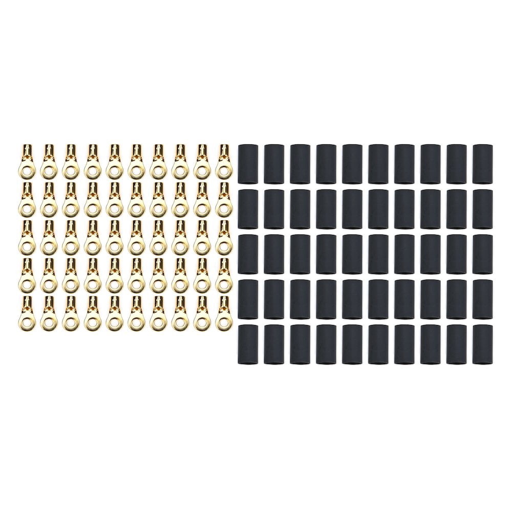 Quickcar Racing Products Ring Terminal #10 8-10 Ga w/Heat Shrink 50pk