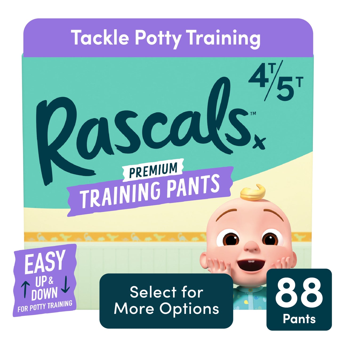 Rascals Premium CoComelon Absorbent Potty Training Pants 4T-5T, 88 Count