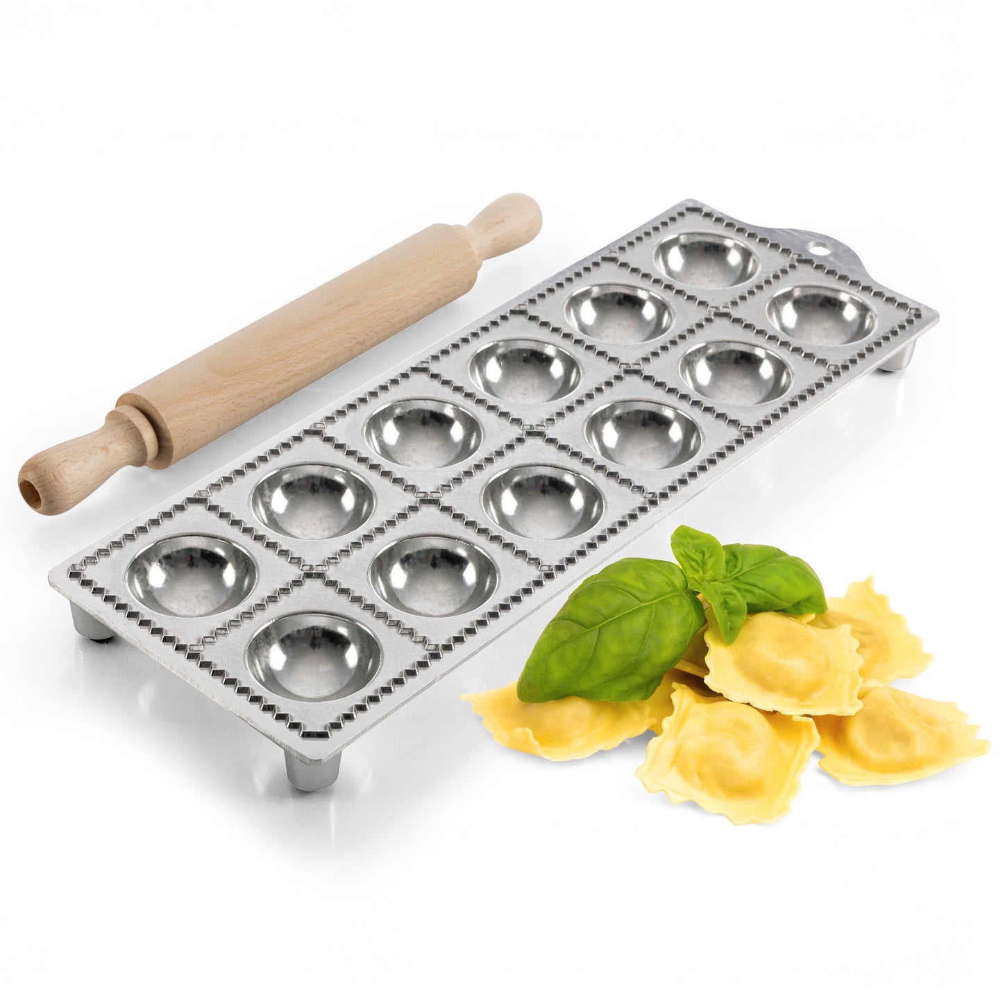Kings County Tools Ravioli Mold Pasta Cutter - Makes 12 Round 2†Raviolis