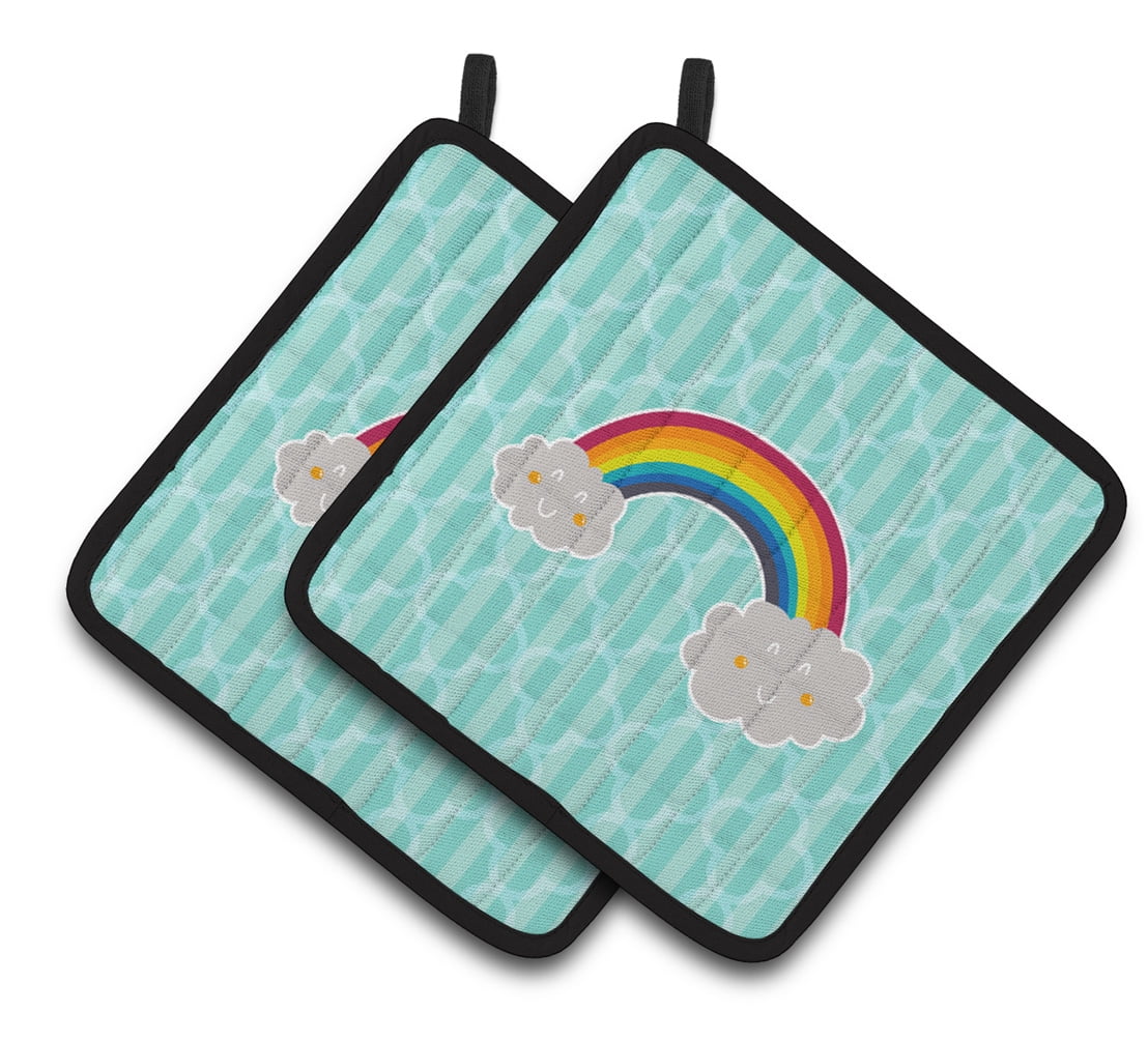 Rainbow in Clouds Pair of Pot Holders