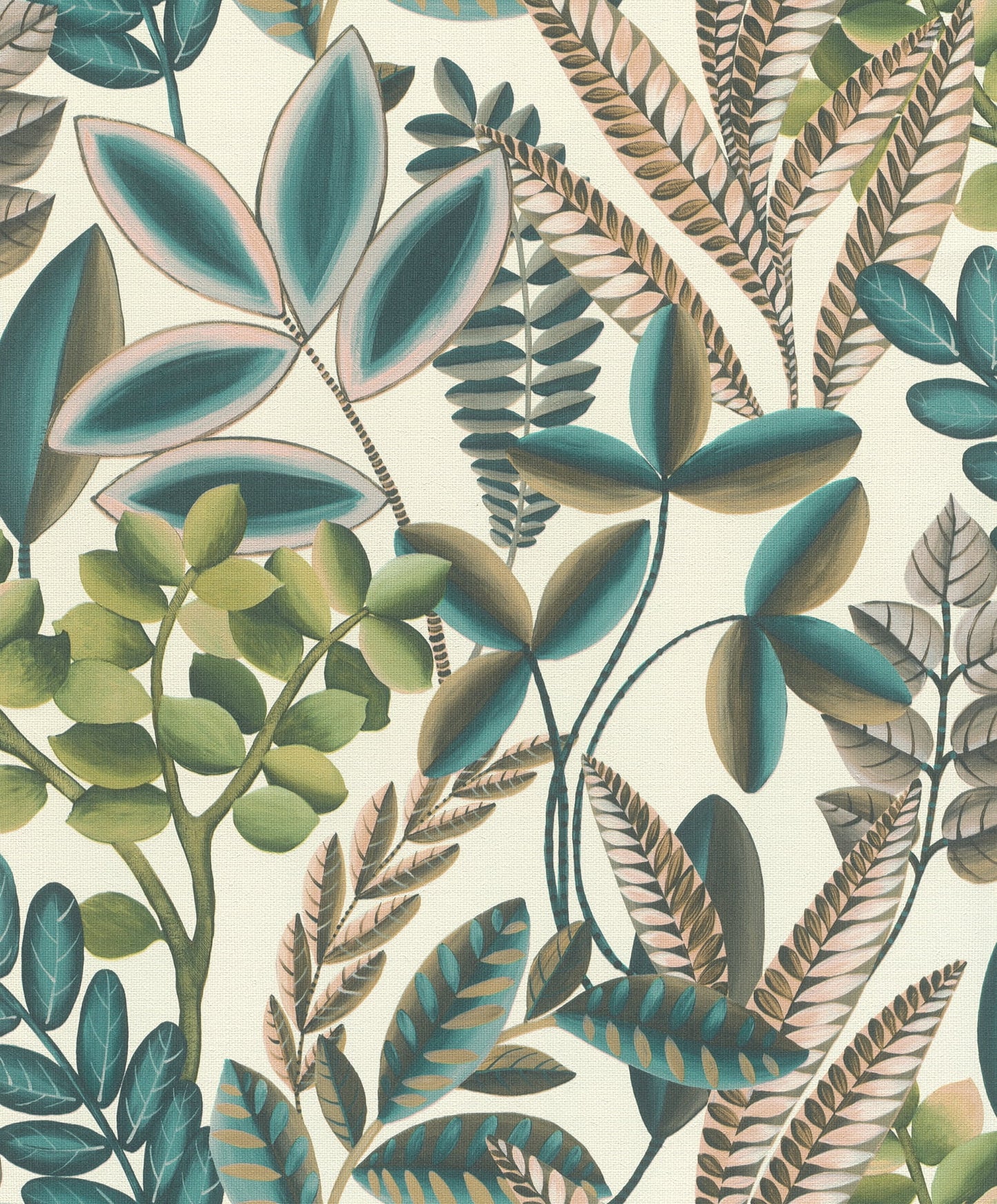 Rasch Liani Cream Painterly Botanical Wallpaper