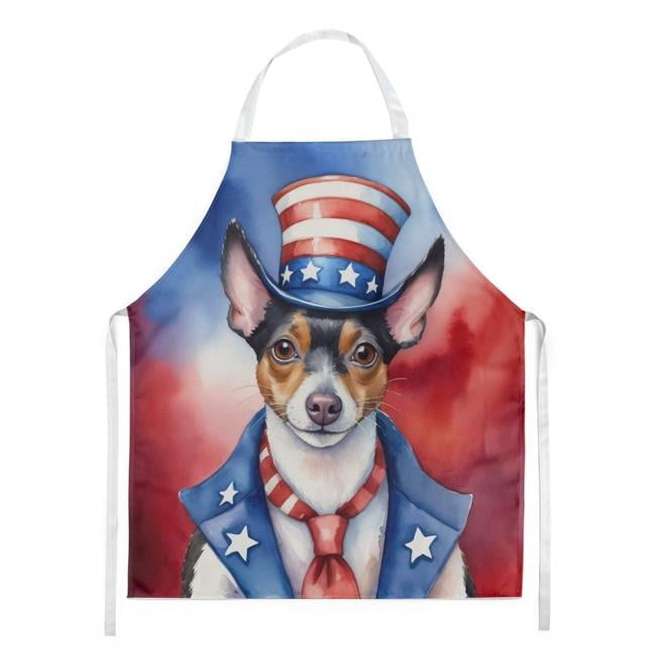 Rat Terrier Patriotic American Apron 27 in x 30 in