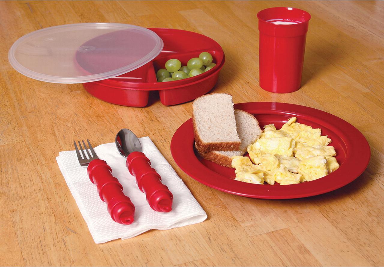 Dinnerware in High-Contrast Red Color- 6-Piece Set