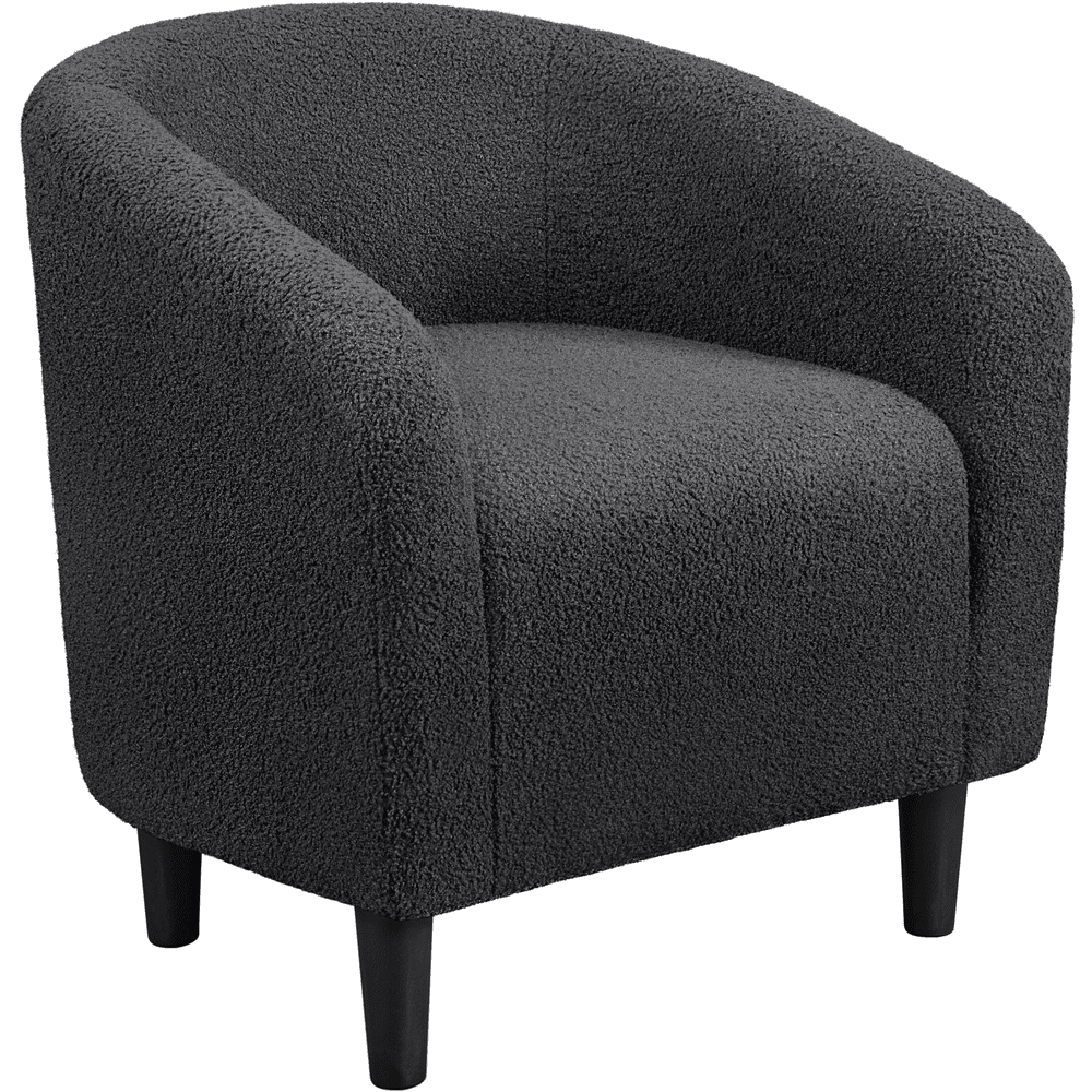 Renwick Upholstered Barrel Accent Chair, Dark Gray