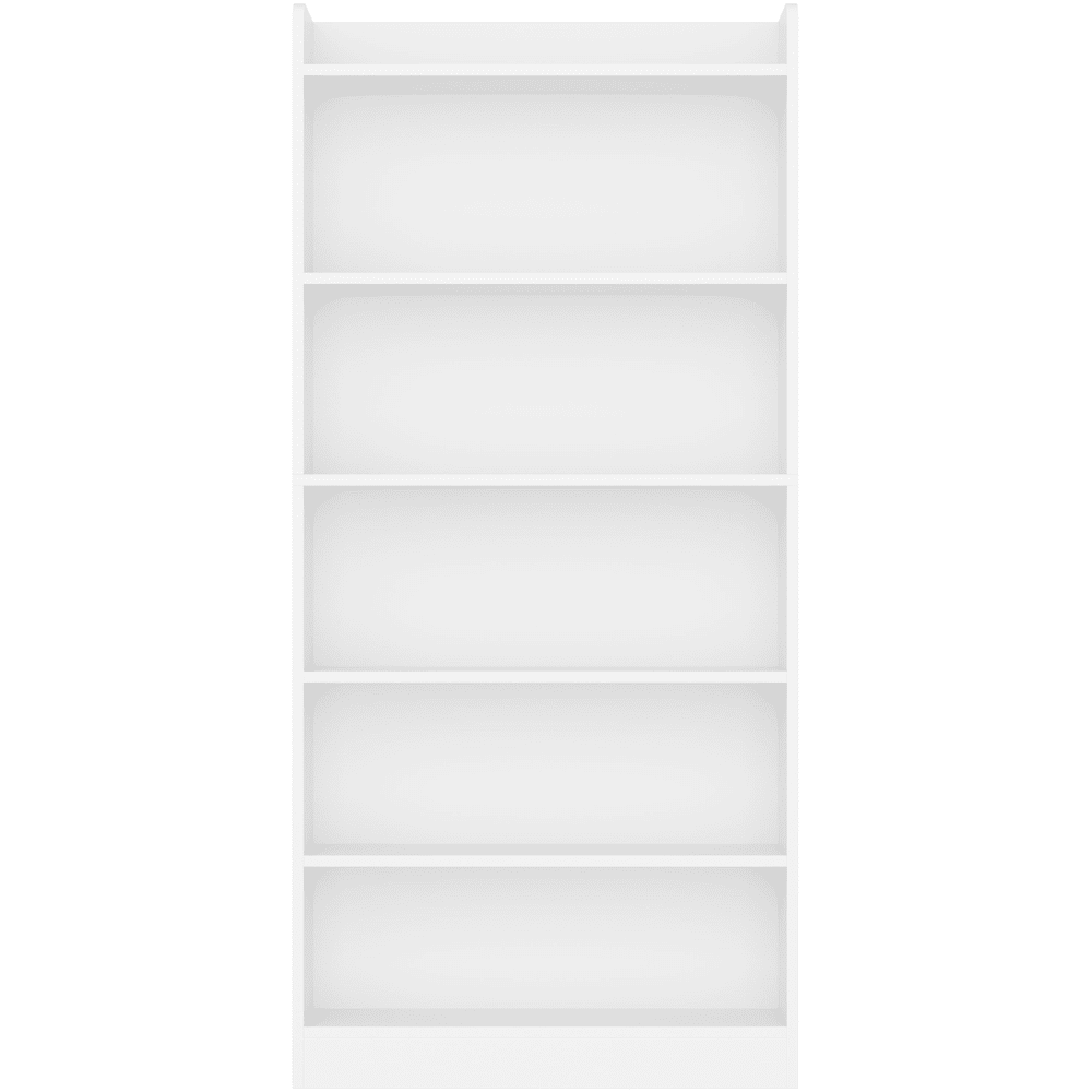 Renwick Wooden 6 Layer Modern Open Shelf Bookcase with Top Compartment, White