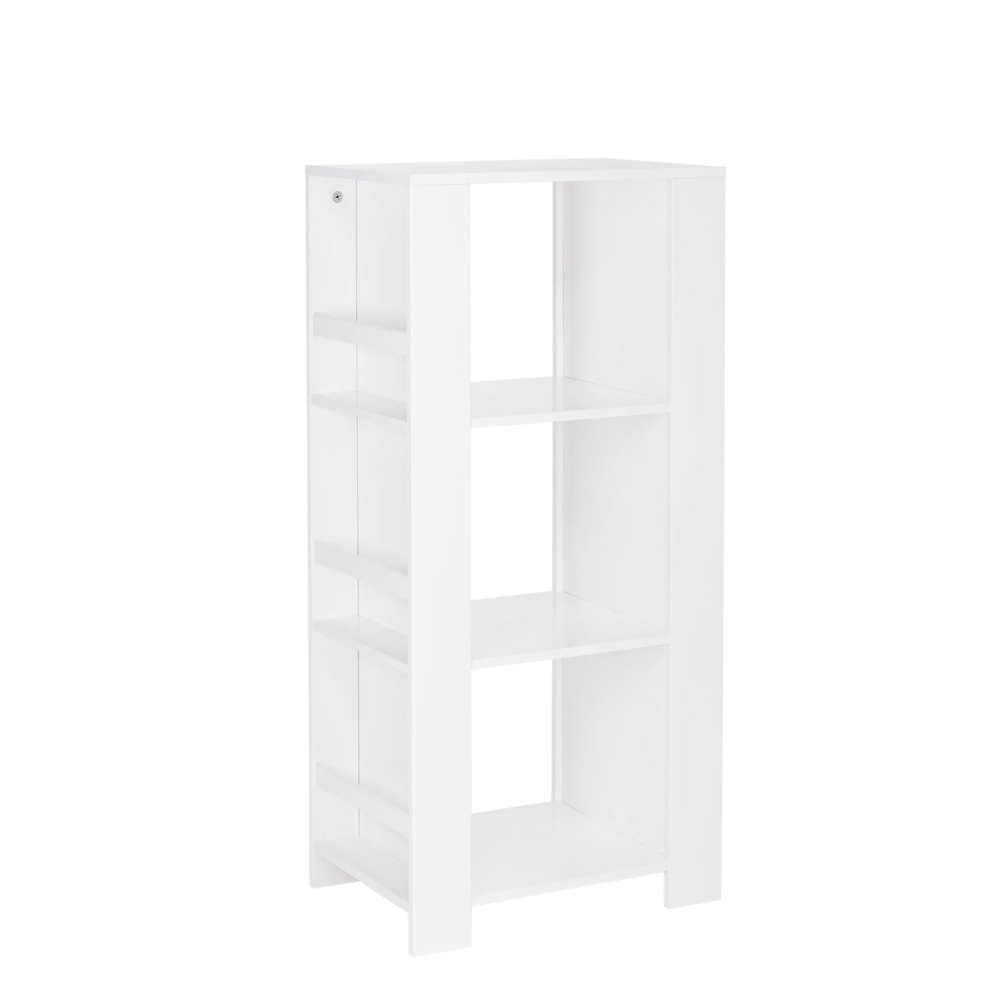 RiverRidge Kids Bookshelf Toy Organizer Tower with 3 Cubbies and 6 Bookracks - White