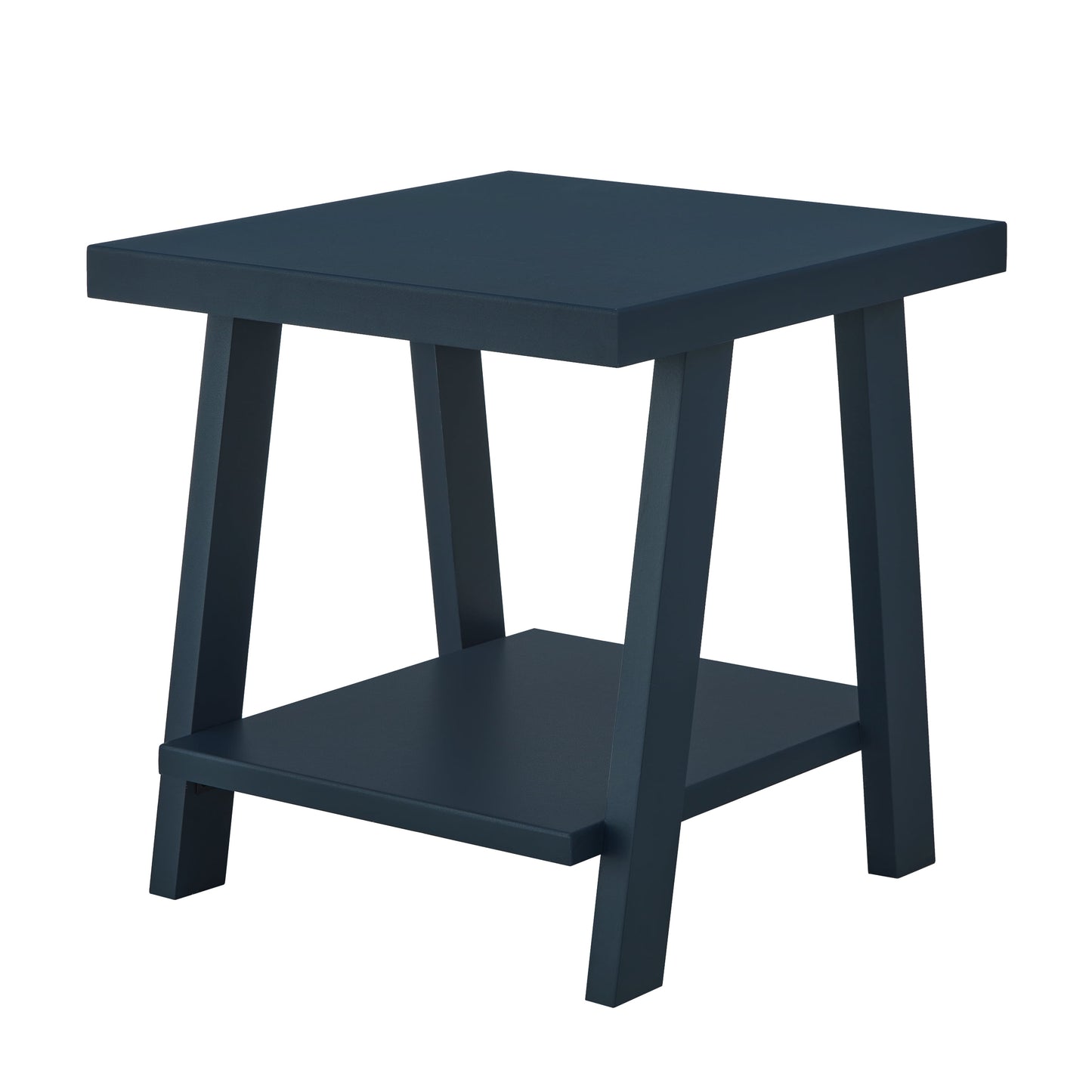 Roundhill Furniture Mesa Auxiliar Contemporánea de Madera Athens con Repisa en Azul Marino
