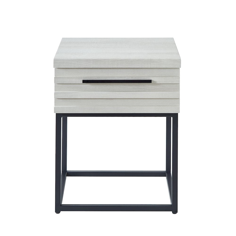 Roundhill Furniture Celestial Contemporary Storage End table, White