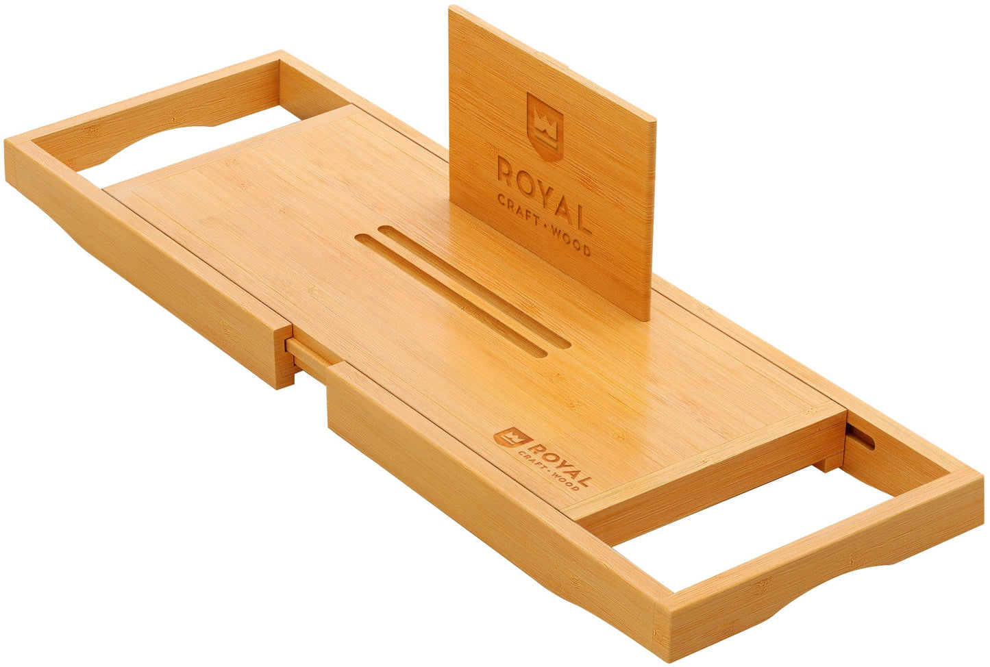 Royal Craft Wood Organizador de Bambú Natural para Bañera/bandeja de Servicio para 2, Juego de Accesorios de Lujo para Bañera