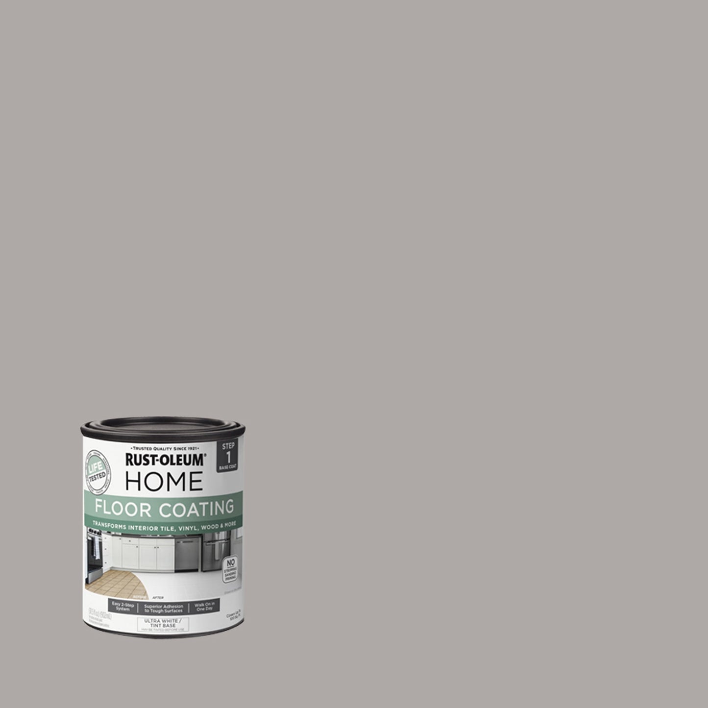 Rust-Oleum Home Gray Owl Interior Floor Coating Base Coat-363117T, Quart