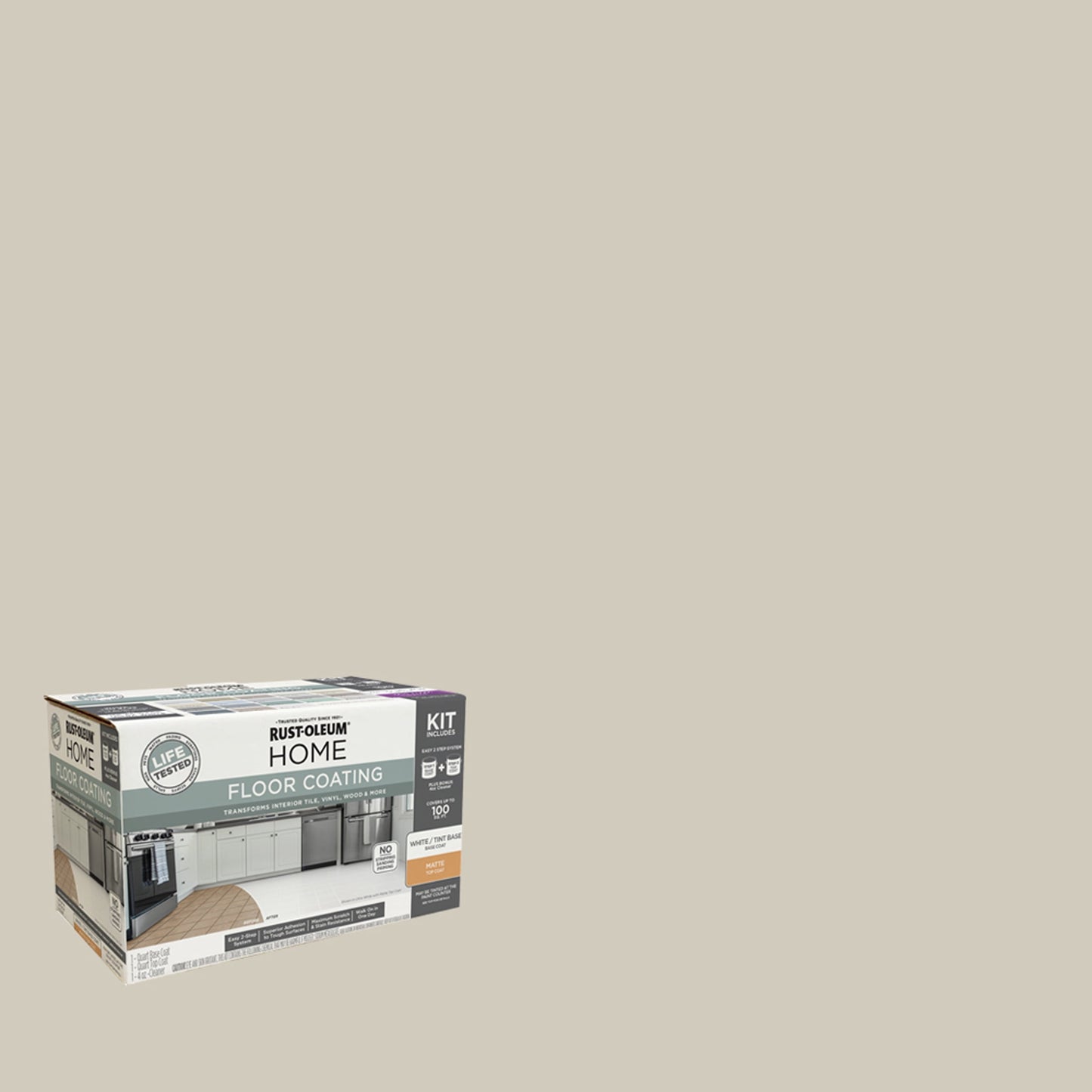 Rust-Oleum Home Matte Cake Batter Interior Floor Coating Kit-363678T, Quart