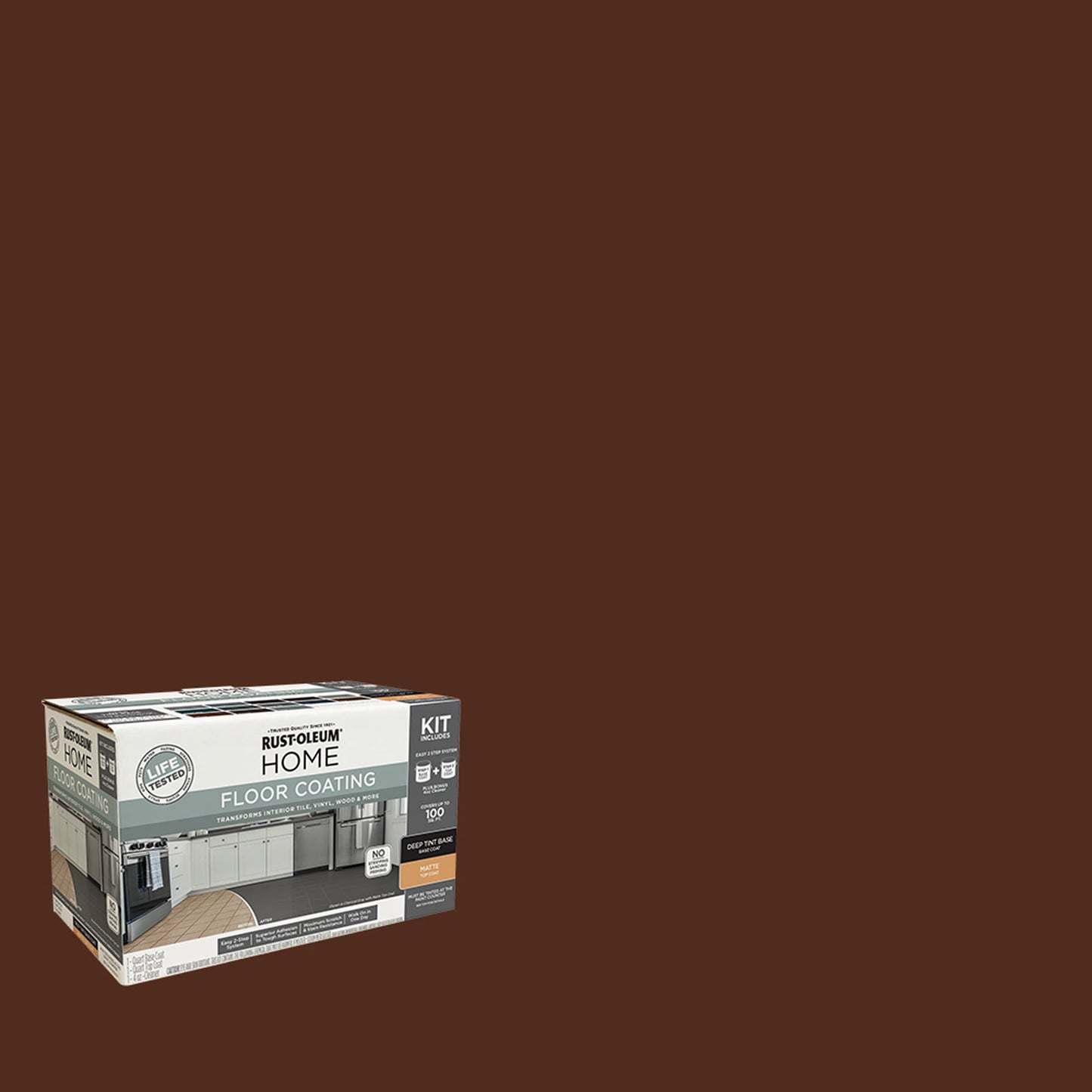 Rust-Oleum Home Matte Espresso Interior Floor Coating Kit-363728T, Quart