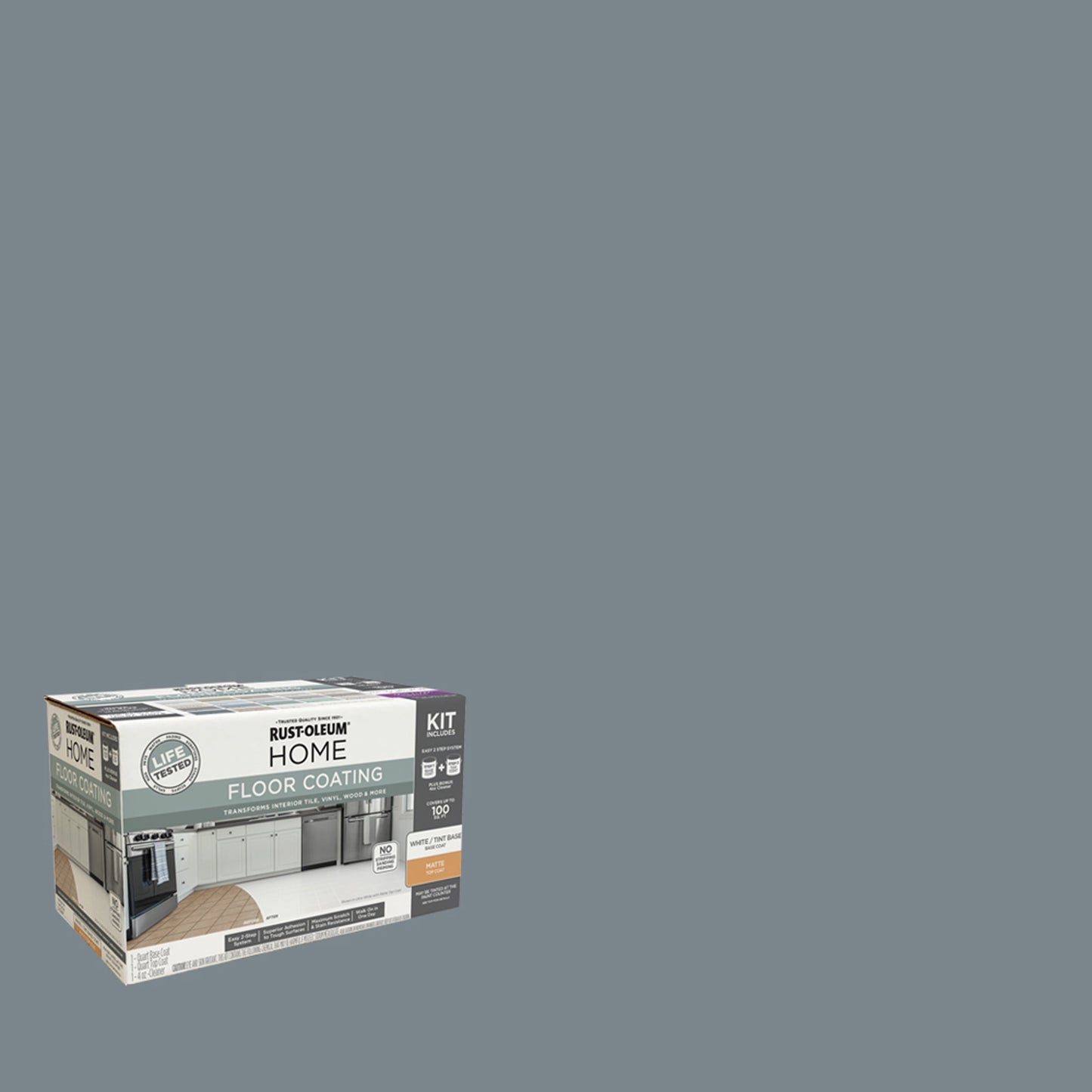 Rust-Oleum Home Matte French Gray Interior Floor Coating Kit-363686T, Quart