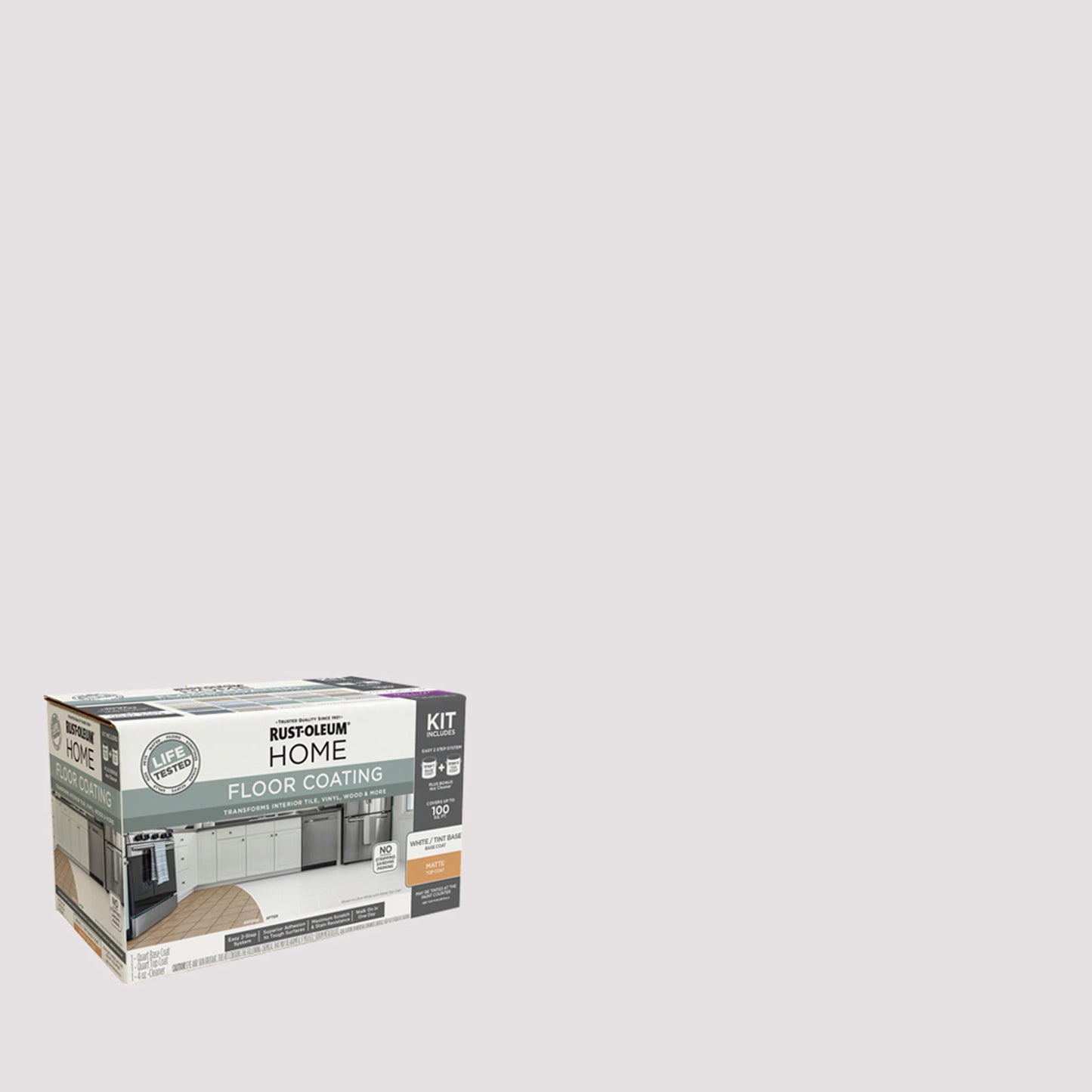 Rust-Oleum Home Matte Steam Gray Interior Floor Coating Kit-363690T, Quart