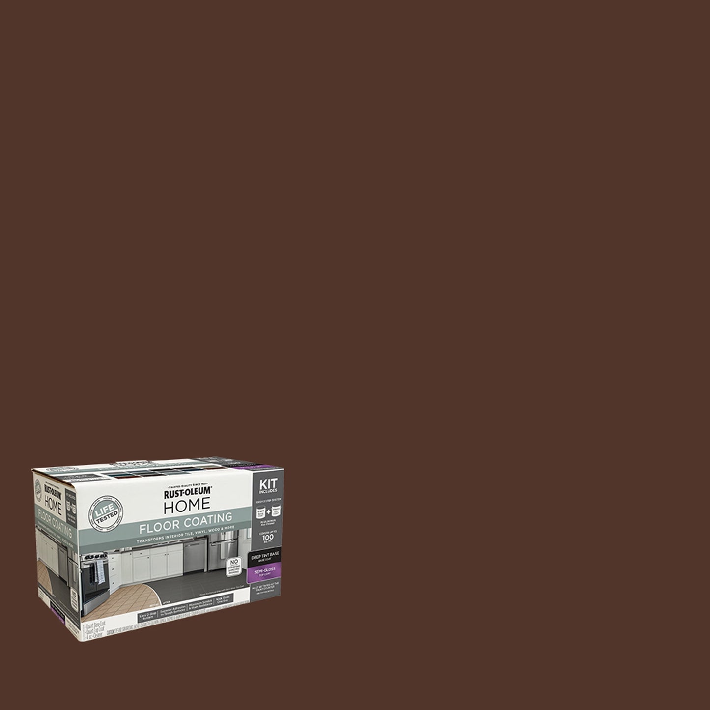 Rust-Oleum Home Semi-Gloss Cocoa Interior Floor Coating Kit-363712T, Quart