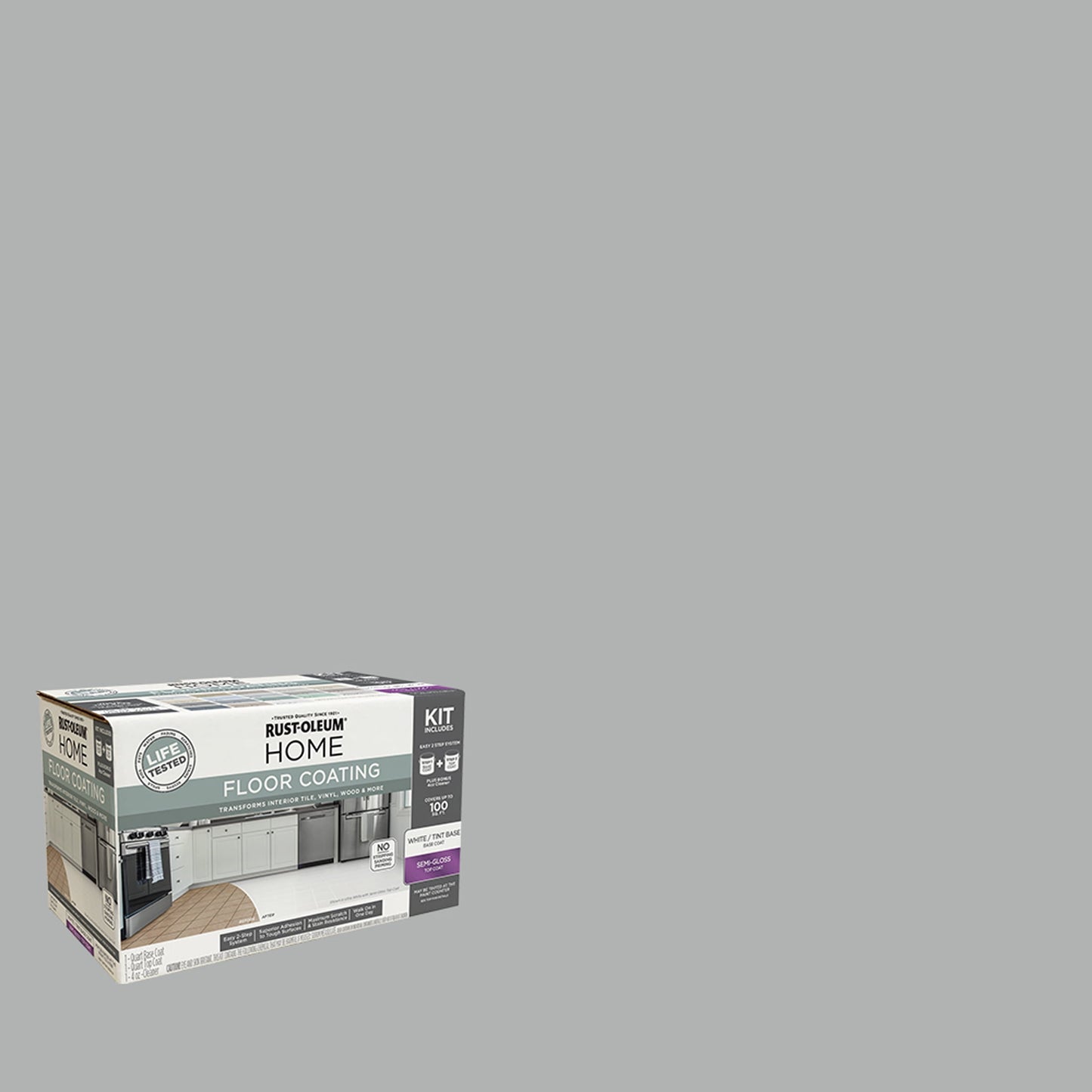 Rust-Oleum Home Semi-Gloss Seattle Mist Interior Floor Coating Kit-363705T, Quart