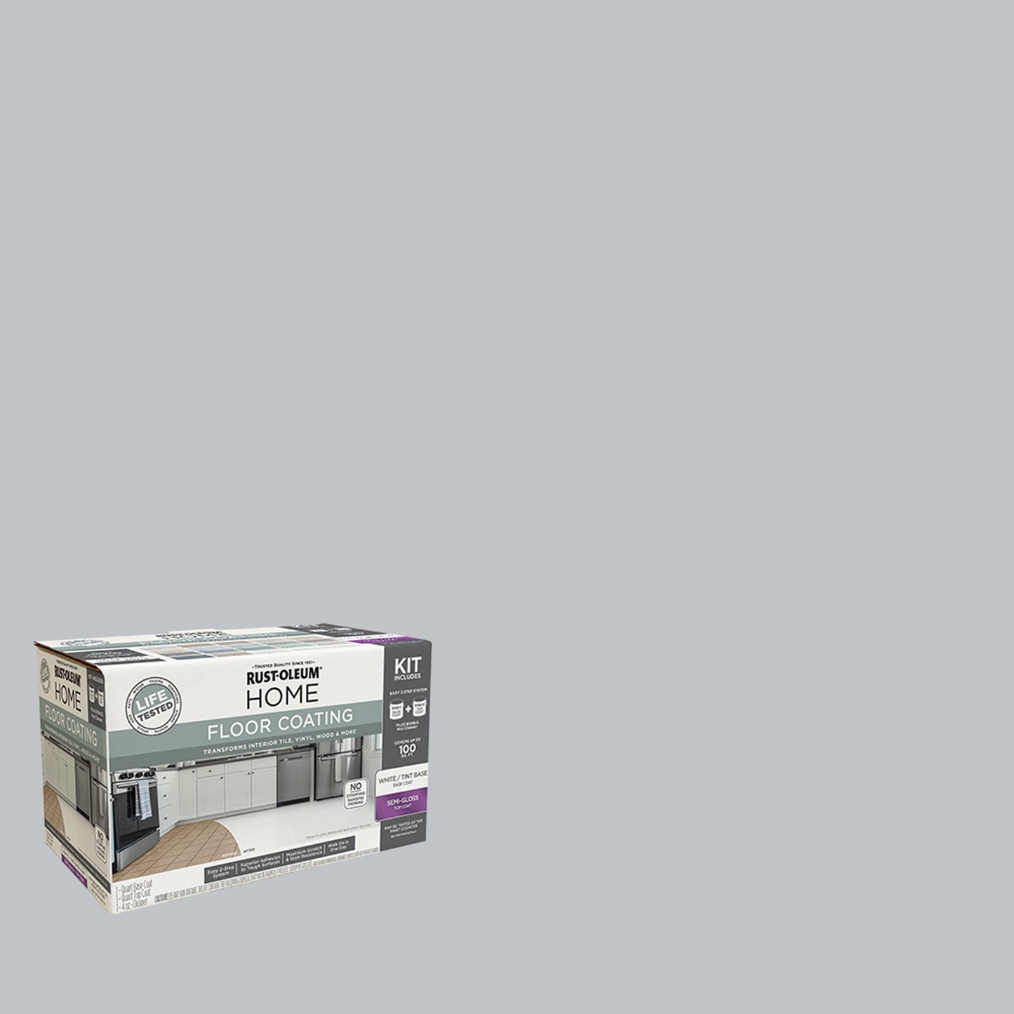 Rust-Oleum Home Semi-Gloss Smoke Interior Floor Coating Kit-363694T, Quart