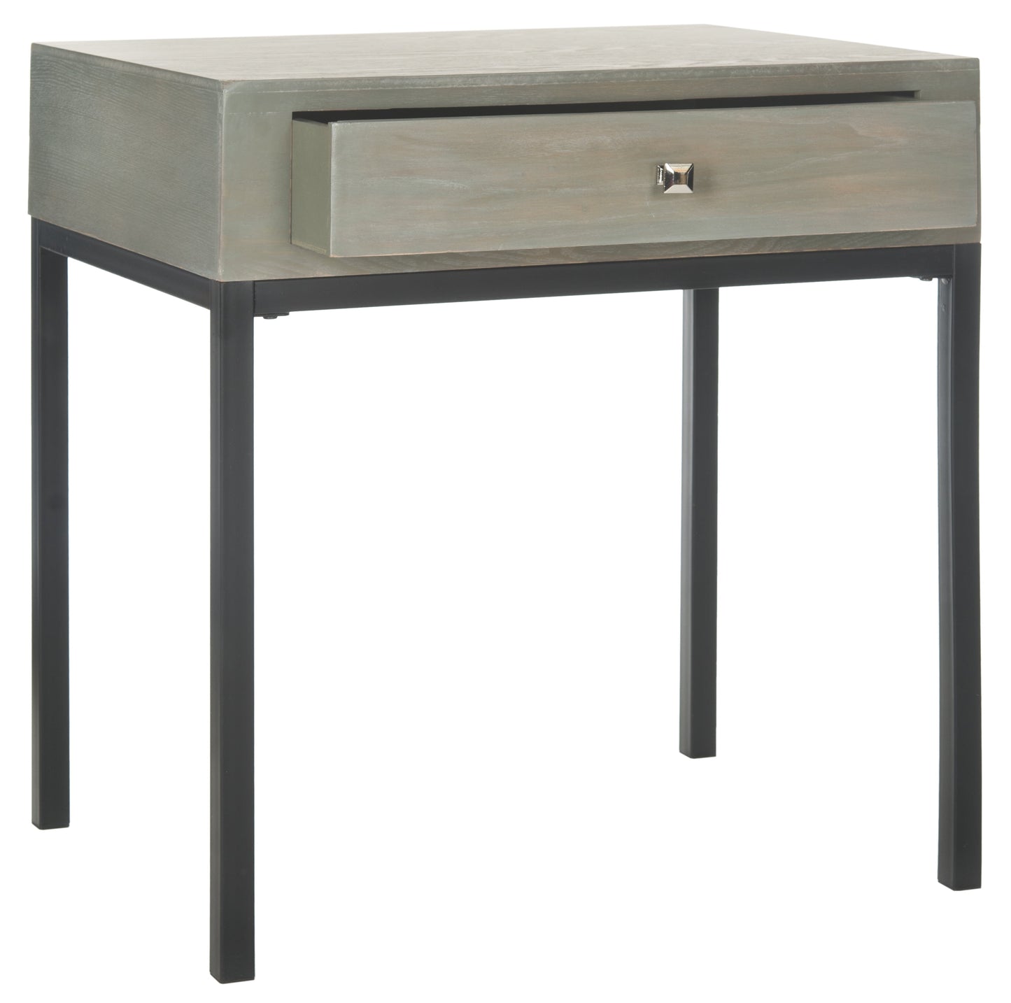 SAFAVIEH Adena Solid Rustic End Table with Storage Drawer, French Grey