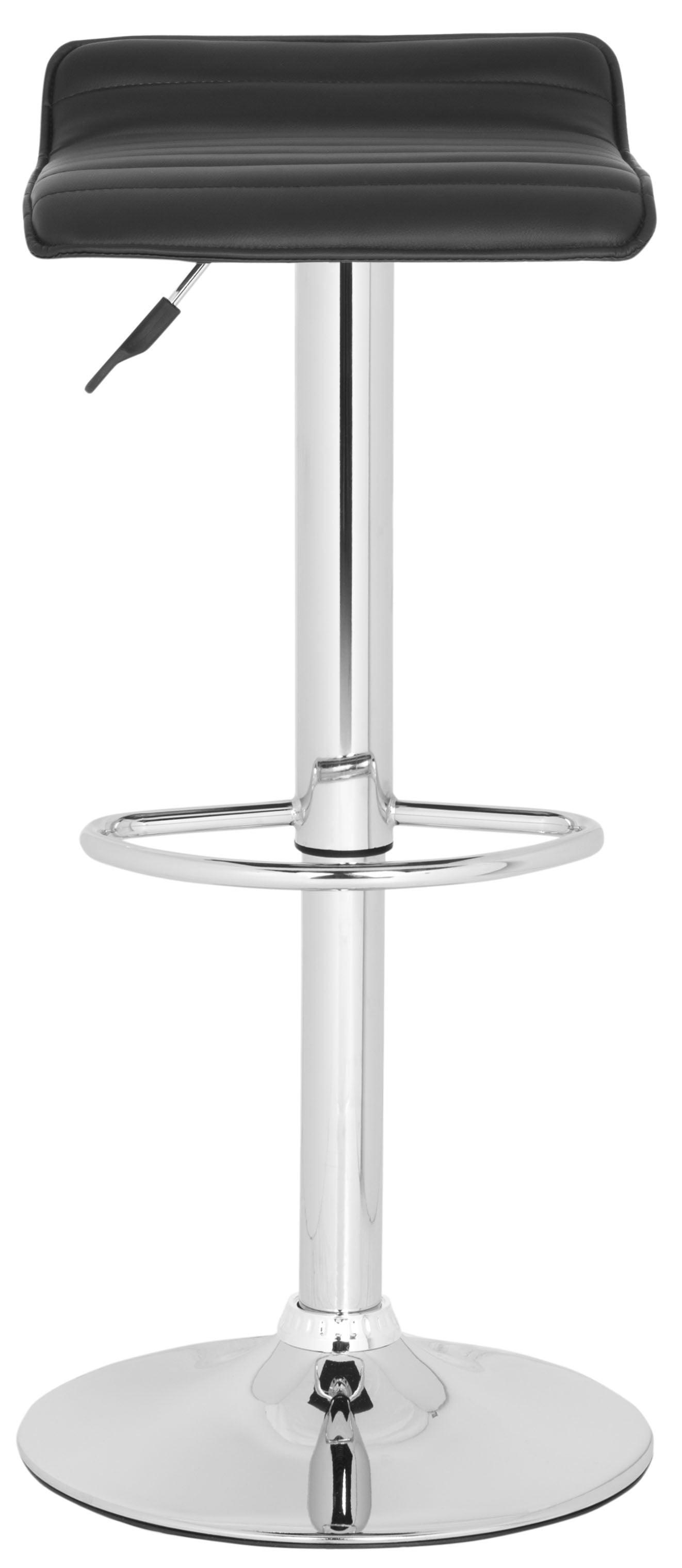 SAFAVIEH Kemonti Square Swivel Low Back Bar Stool, Black
