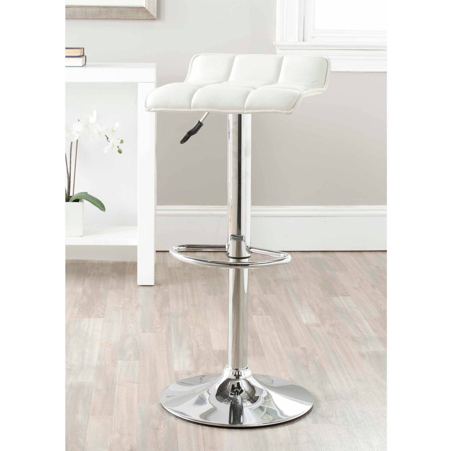 SAFAVIEH Lamita Contemporary Swivel Bar Stool, White