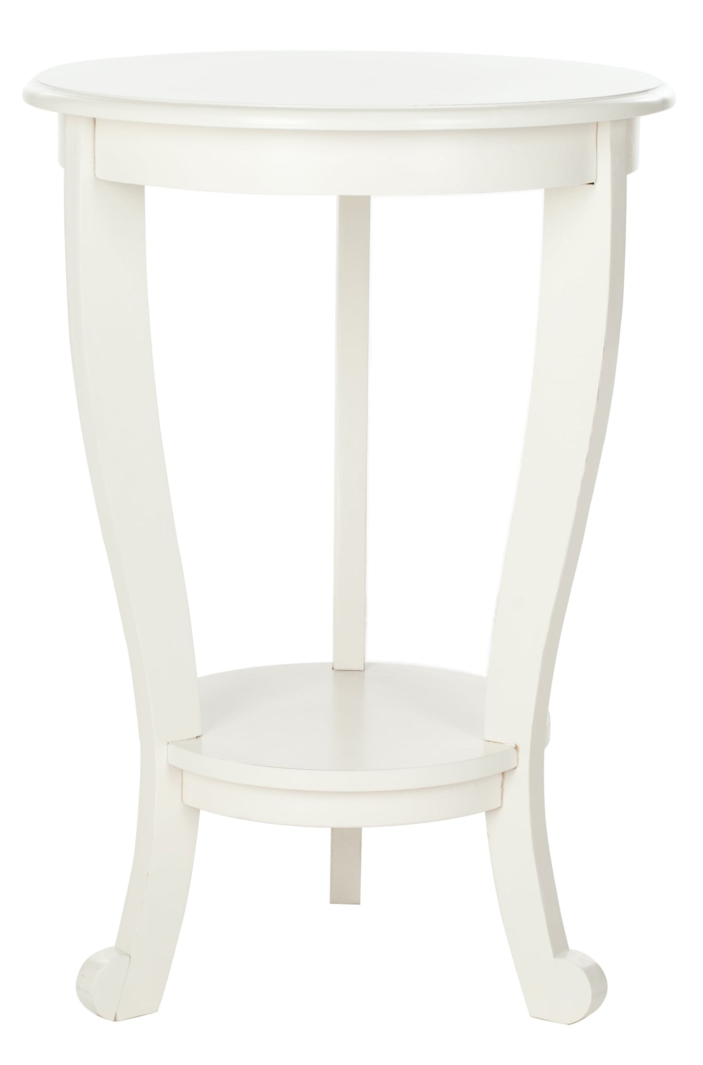 SAFAVIEH Mary Solid Rustic Tri-Leg Pedestal Side Table, Distressed Cream