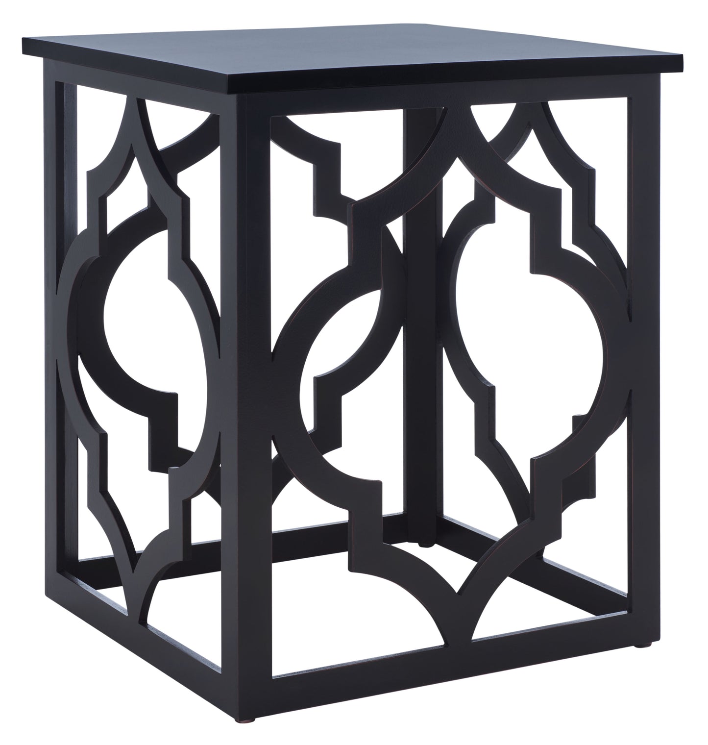 SAFAVIEH Milo Bohemian Black Rectangle End Table (18.8 in. W x 18.8 in. D x 23 in. H)