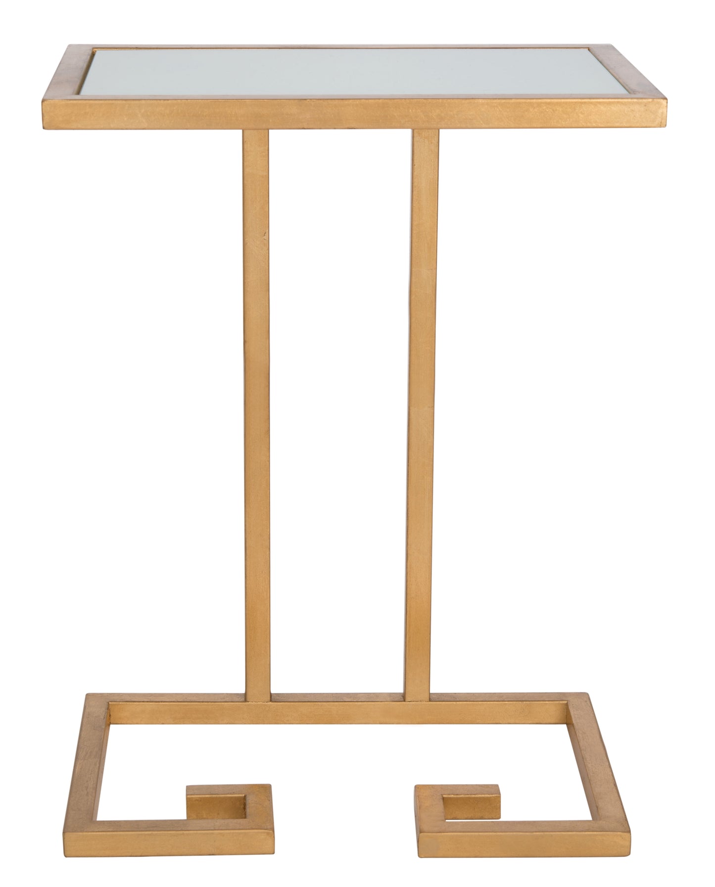 SAFAVIEH Murphy Solid Classic Accent Table, Gold/White Glass