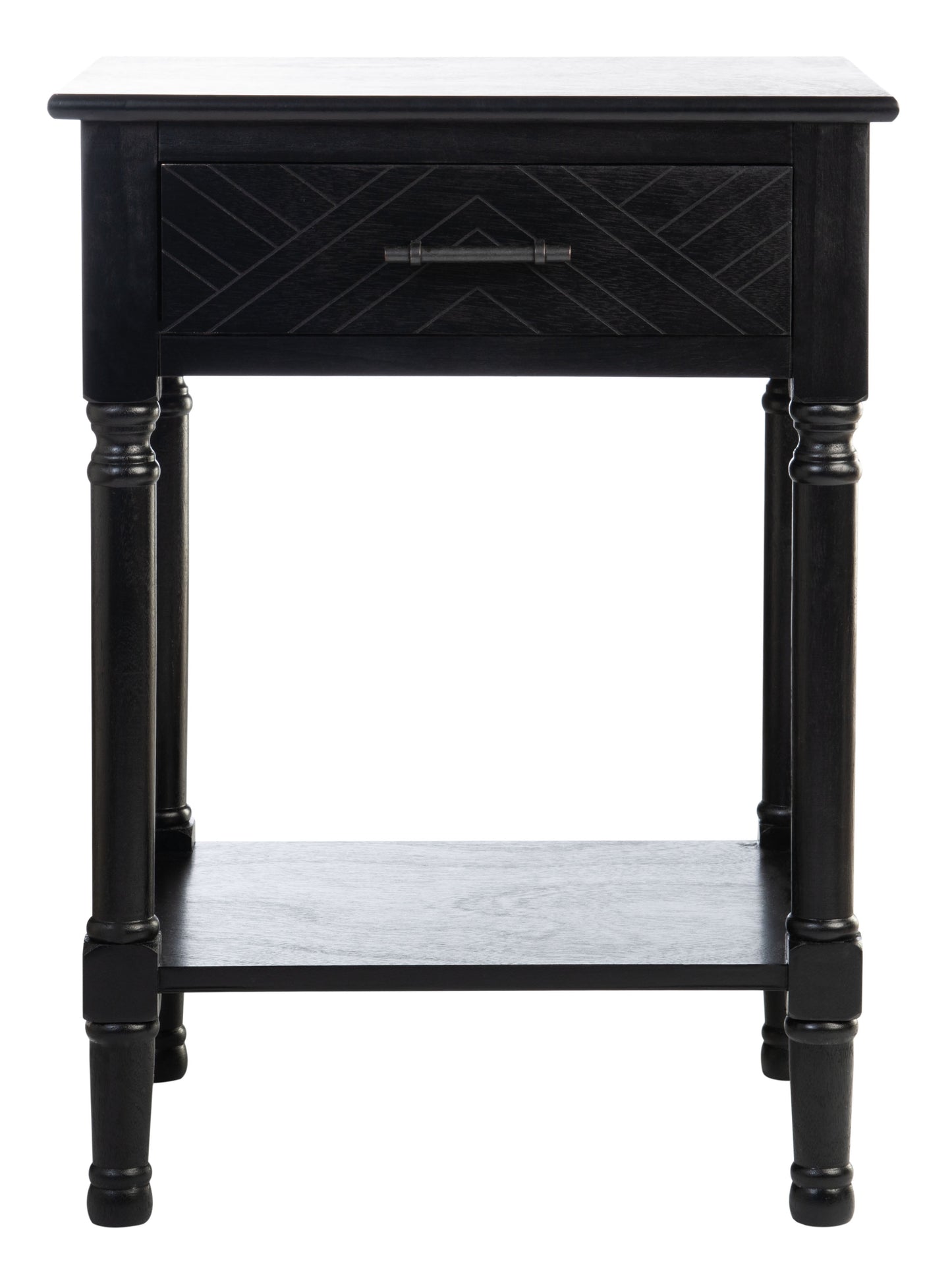 SAFAVIEH Peyton French Black Rectangle Wood Storage End Table (19 in. W x 15.8 in. D x 26 in. H)