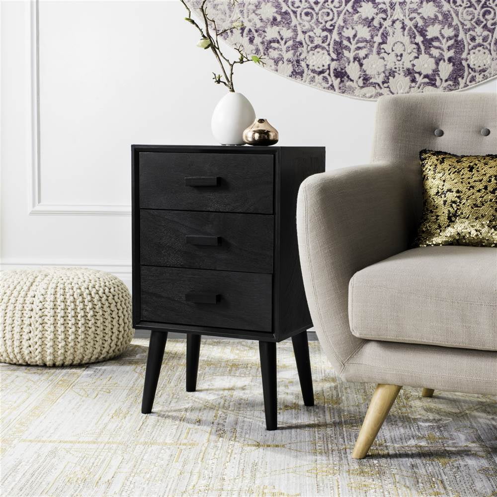 SAFAVIEH Pomona Solid Classic 3 Drawer Chest, Black