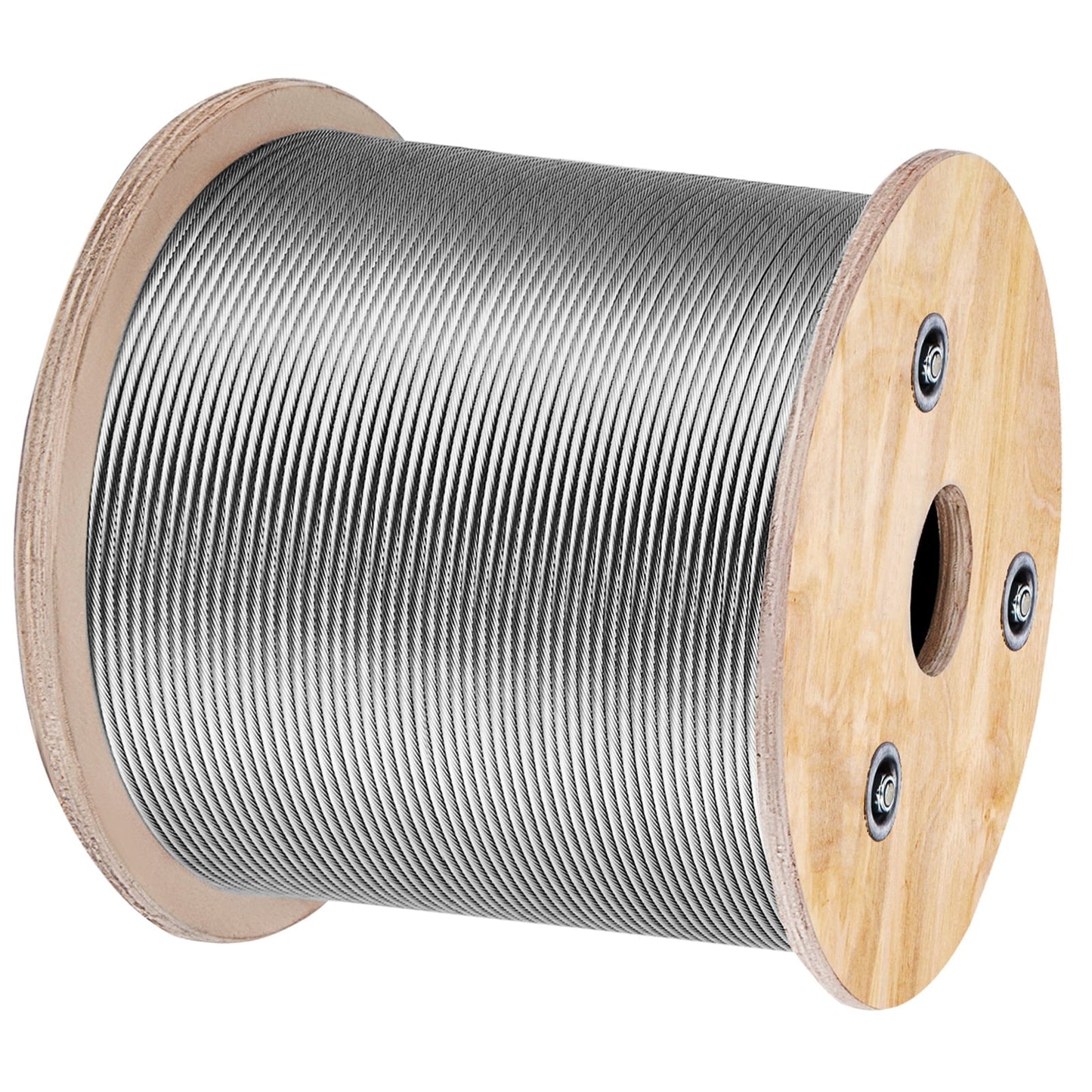 KFFKFF 1/8" x 500ft Stainless Steel Cable,7x7 Wire Rope 316 Marine Grade, Braided Aircraft Cable