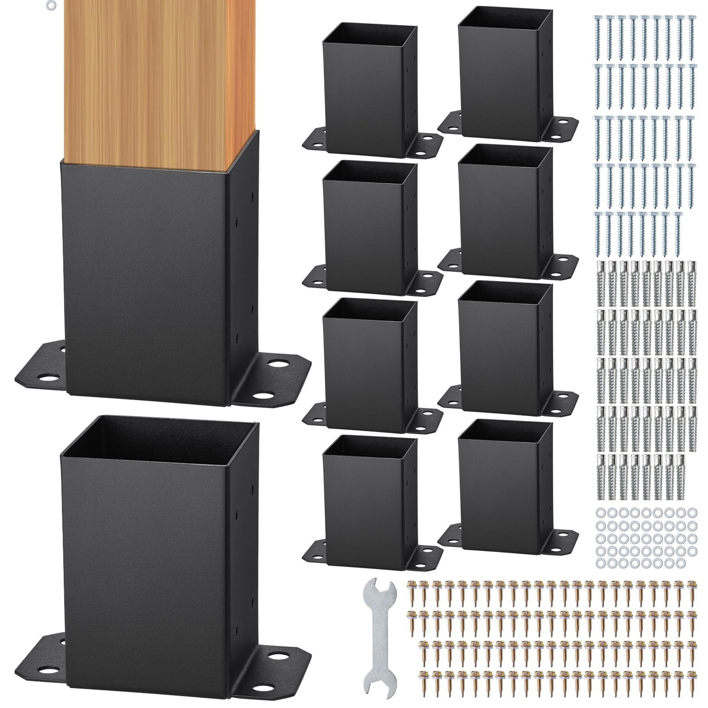 KFFKFF 10 Pack 4x4 Post Base Brackets Heavy Duty Wood Post Fence Post Anchor