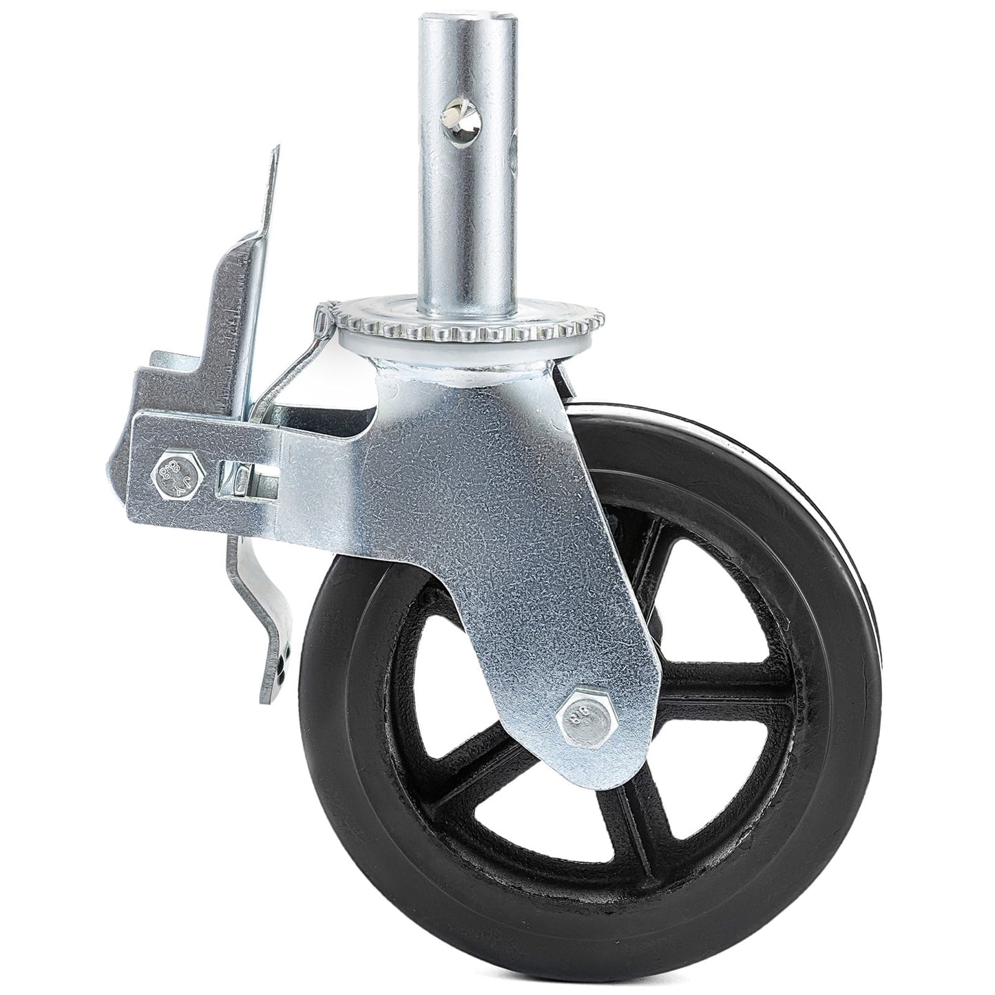 KFFKFF 4 Pack Scaffolding Caster Wheels 8 x 2 Inch with Dual Locking Rubber Swivel Caster 360 Degrees Heavy Duty Casters 1100LBS Capacity per Wheel