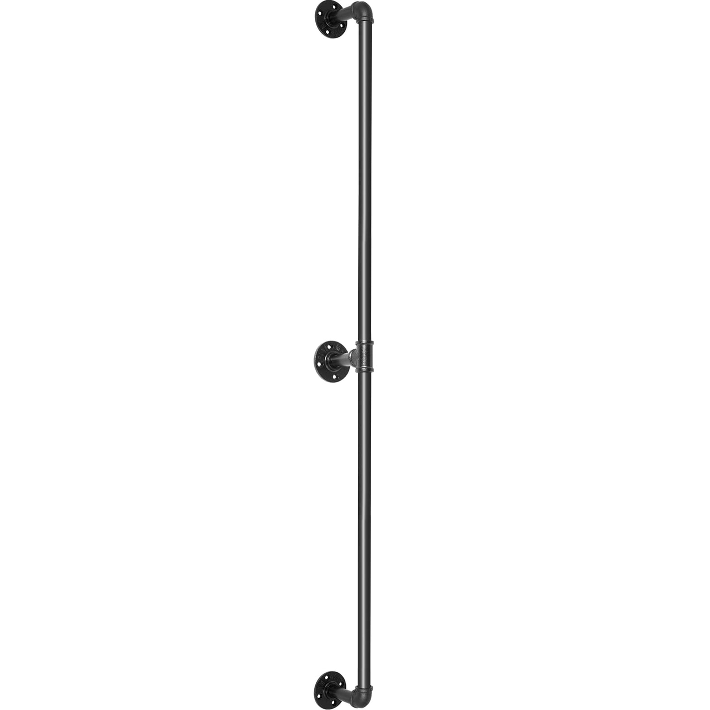 SKYSHALO 440 lb Load Capacity Carbon Steel Pipe Staircase and Railing Handrail Black, 8.05 lb