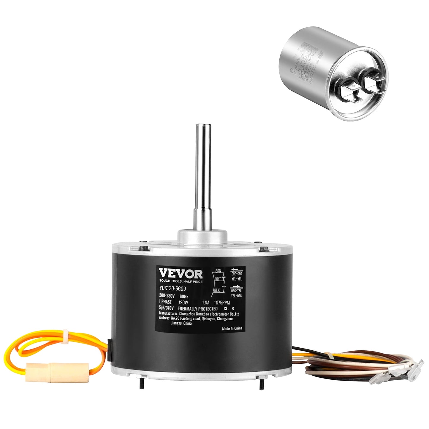 SKYSHALO Condenser Fan Motor 1/6HP 1075RPM 1.0A 208-230V OGD1016