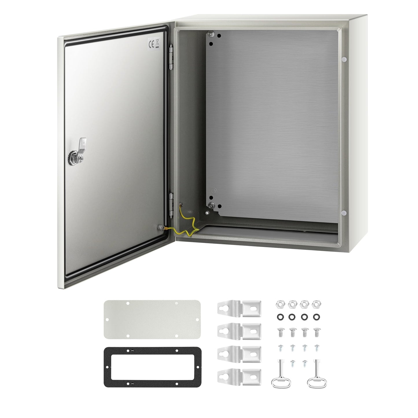 SKYSHALO NEMA Metal Enclosure, 20x16x8'', IP66 Rated for Water & Dust Resistance, Ideal for Outdoor & Indoor Applications, Comes with a Mounting Plate