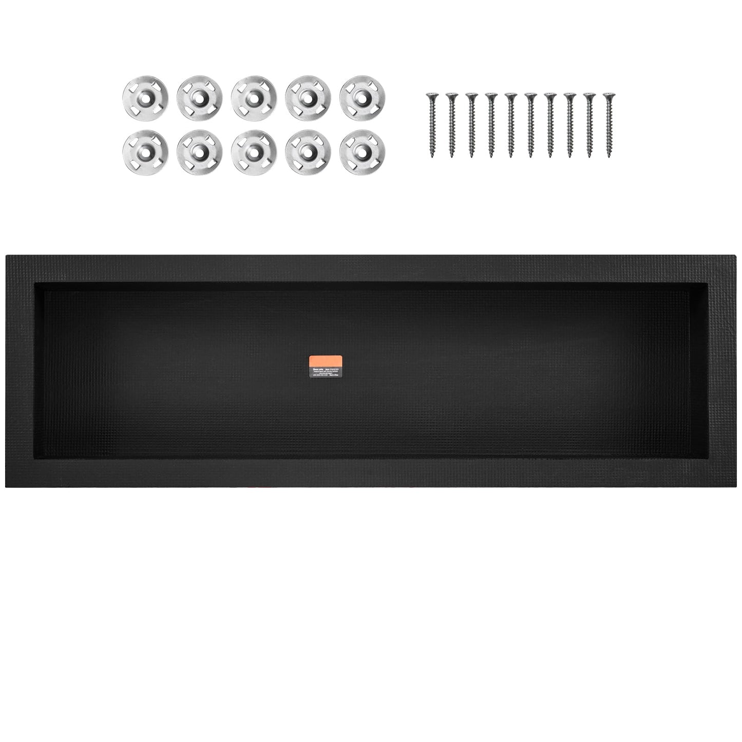 SKYSHALO Tile-Ready Shower Niche, 16" x 50", Single Shelf, Square Corner Design, Wall Recess for Sleek Soap & Shampoo Storage, Sealed for Enhanced Protection, Contemporary Black Finish for Bathrooms