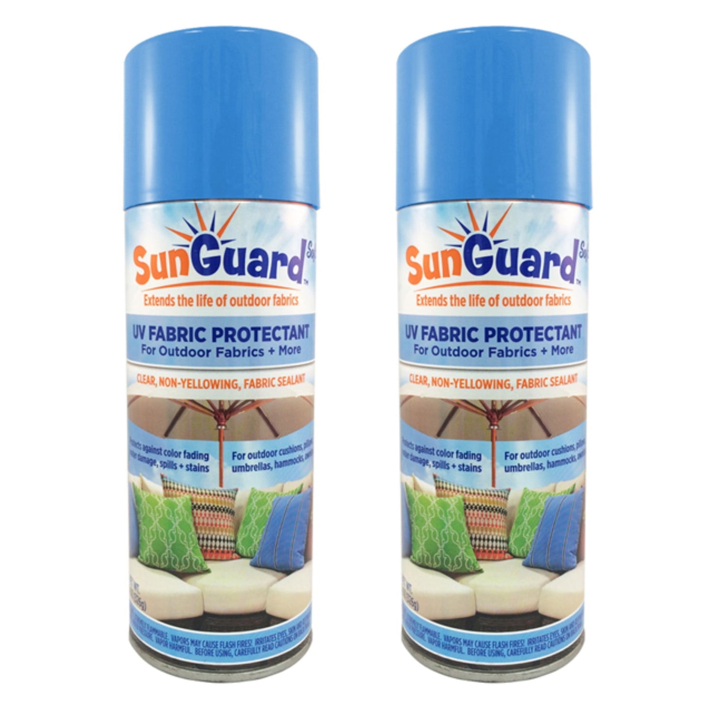 SUNGUARD Fabric UV Sealant Spray for Fading, Waterproof Protection and Stain Resistance for Outdoor & Indoor Fabrics (2-Pack)