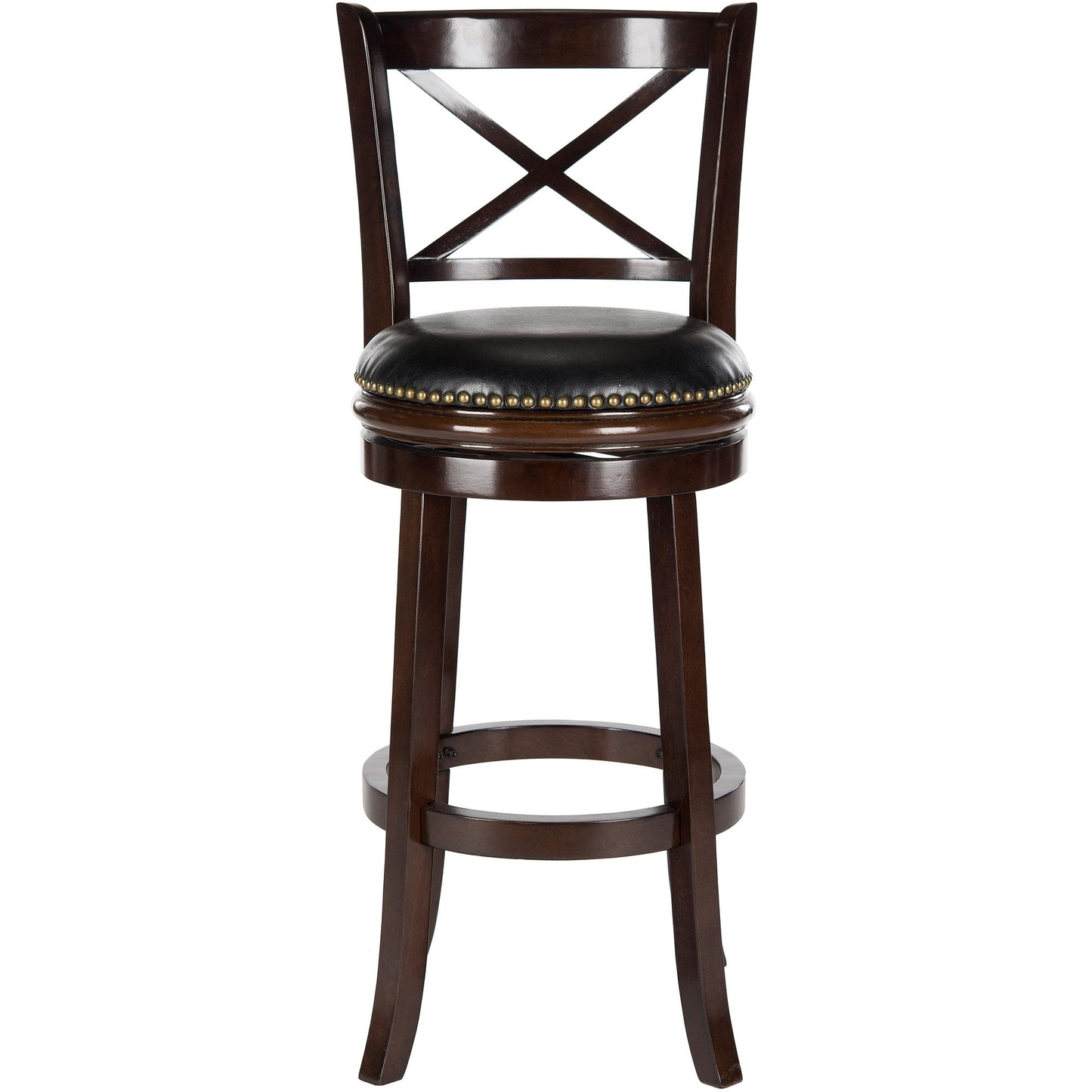 Safavieh Butler 38" Bicast Leather Bar Stool, Cappuccino/Black Seat