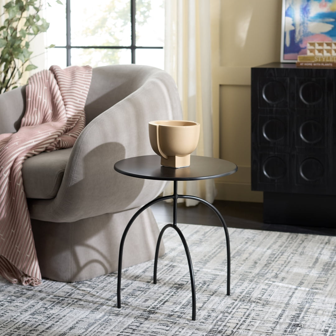 Safavieh Ronin Modern Iron Round End Table, Black