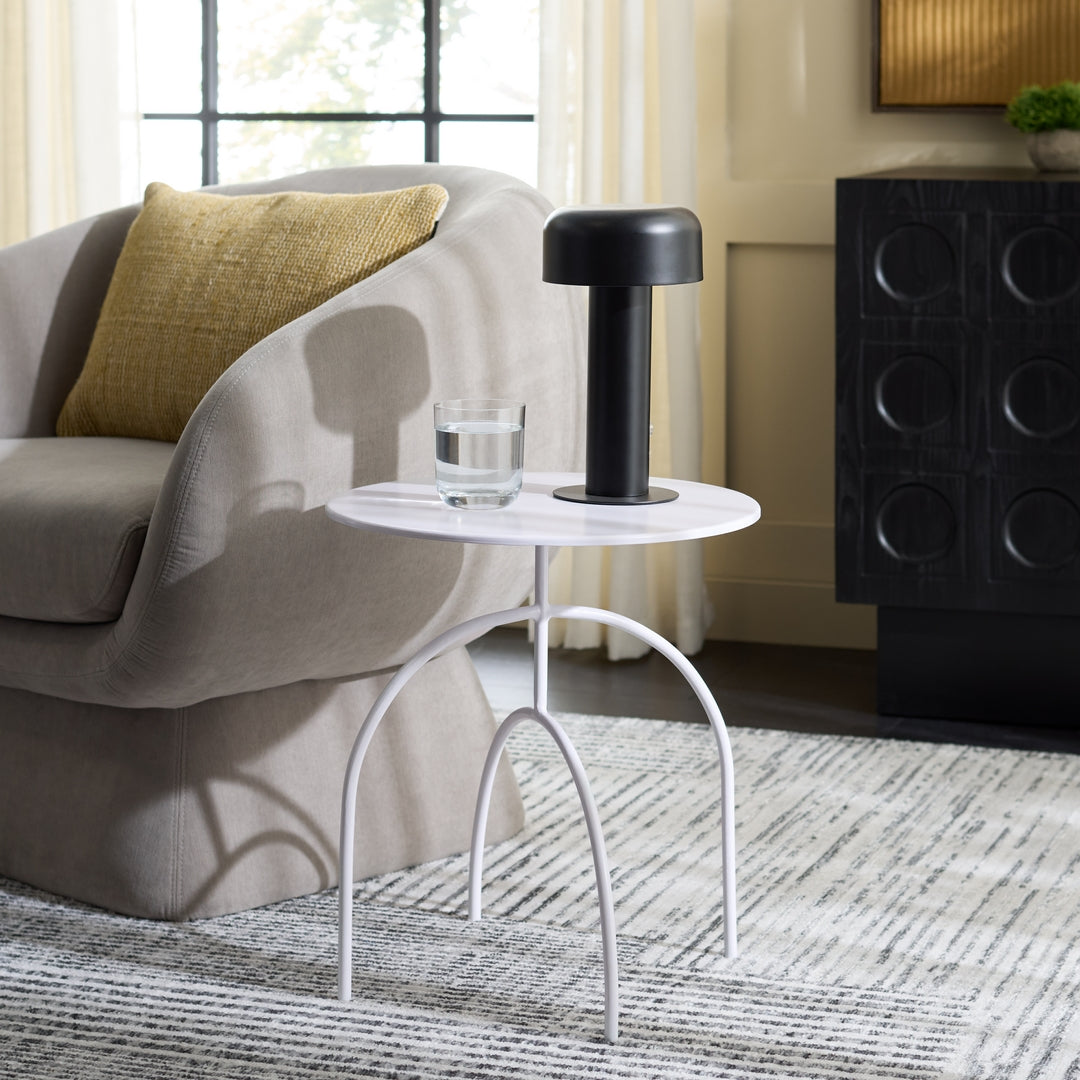Safavieh Ronin Modern Iron Round End Table, White