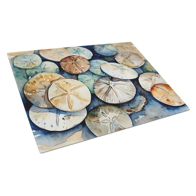 Sand Dollars Glass Cutting Board Large 12 in x 15 in
