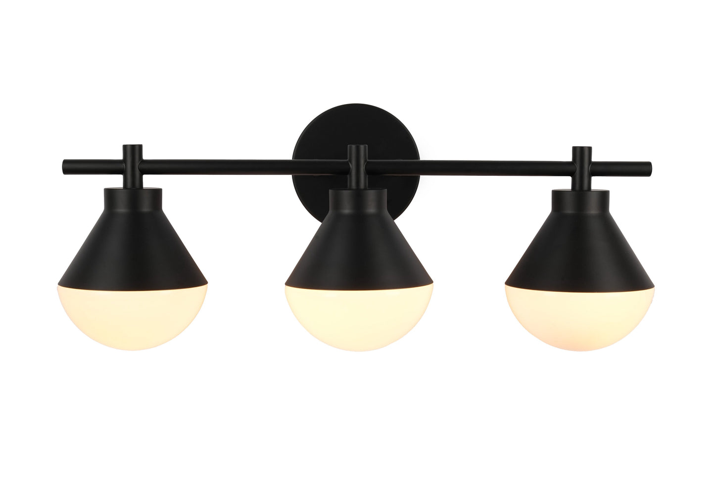 Kenroy Home Schoolhouse 23'' Vanity Light 3-Light Wall Light Fixture Transitional Table Light Fixture for Bathroom, Hallway, or Office, Black