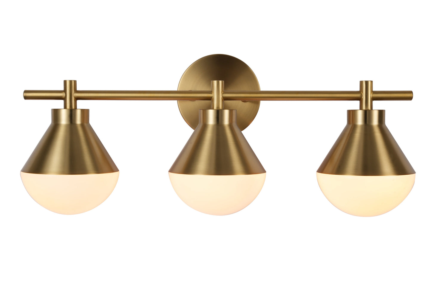 Kenroy Home Schoolhouse 23'' Vanity Light 3-Light Wall Light Fixture Transitional Table Light Fixture for Bathroom, Hallway, or Office, Brushed Gold