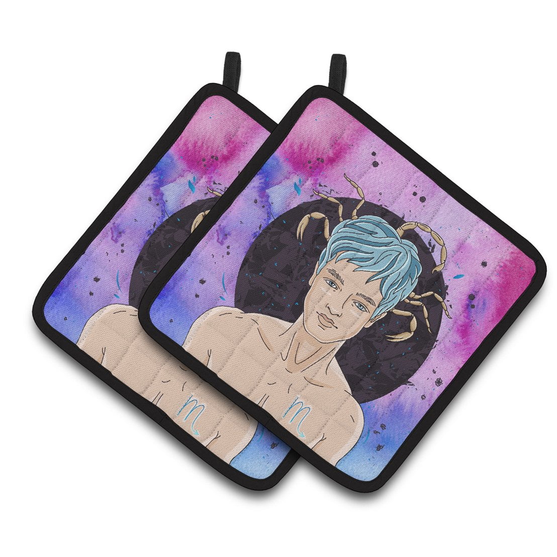 Scorpio Zodiac Sign Pair of Pot Holders