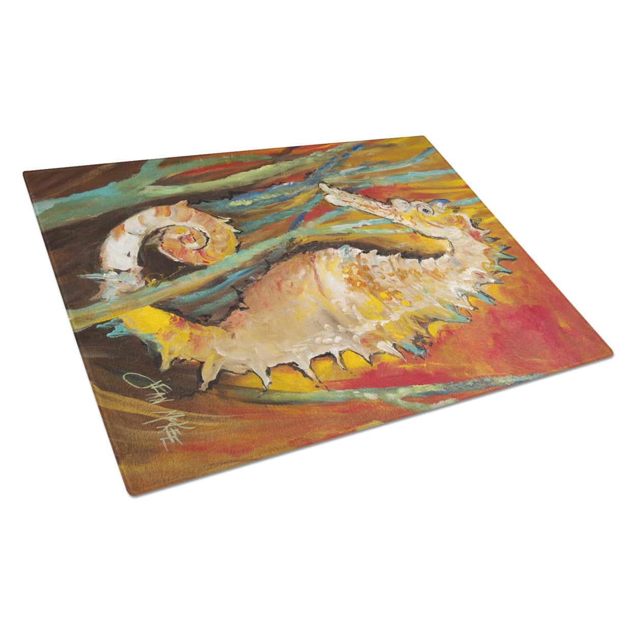 Seahorse Glass Cutting Board Large